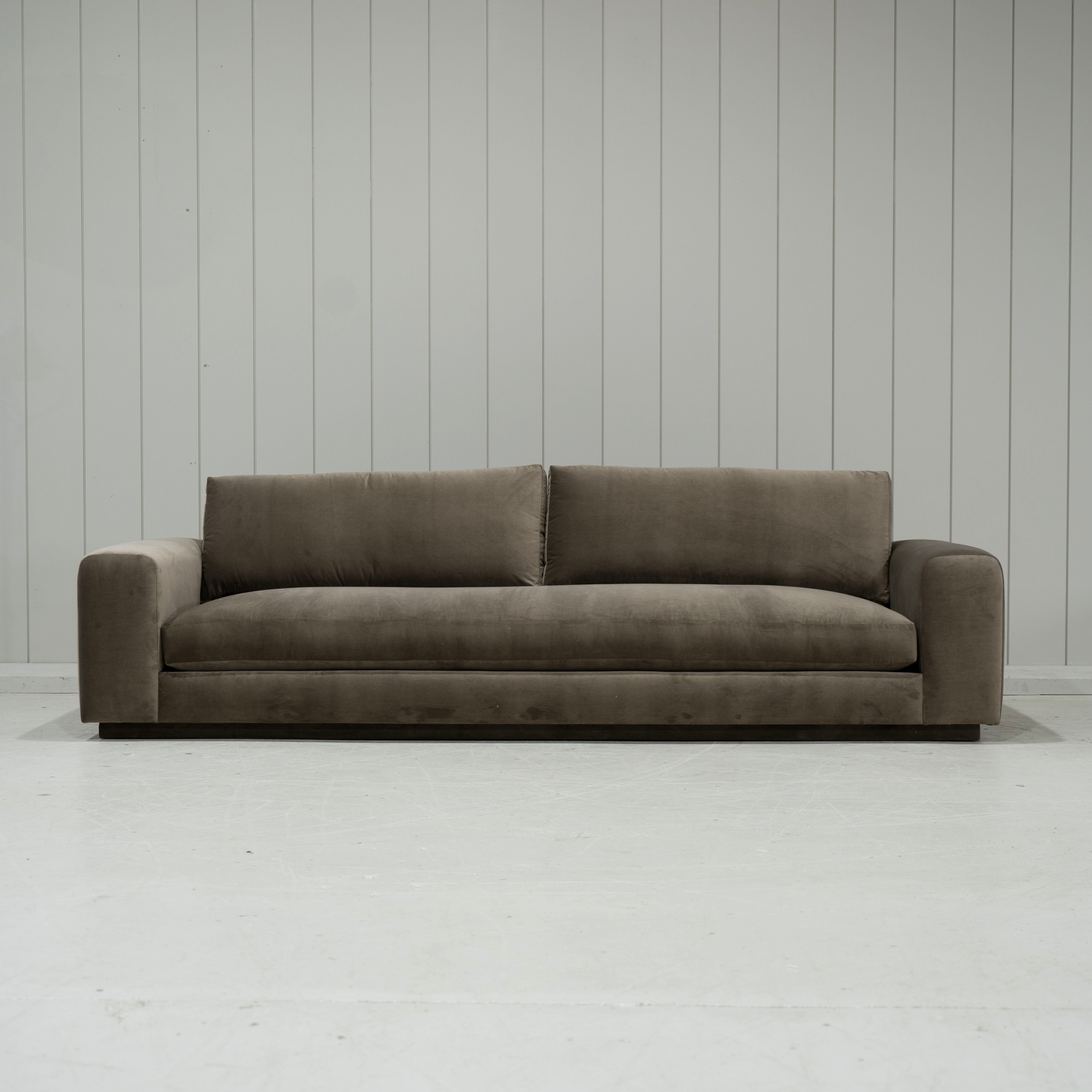 As Shown: Fully upholstered Sky Taupe