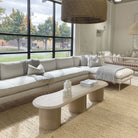 As Shown: 78"W x 22"D x 16"H | Material: Solid White Oak | Finish: Shell