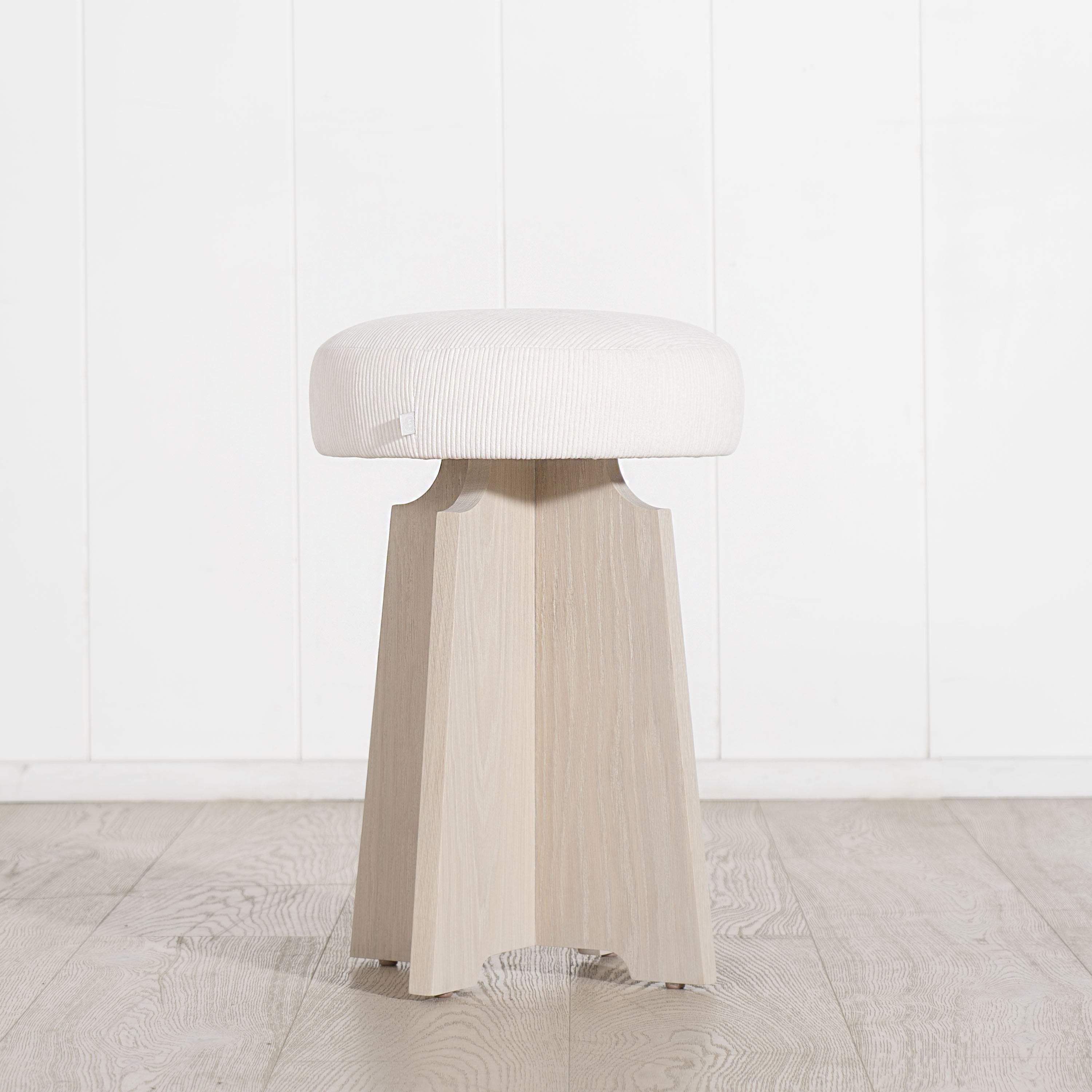 As Shown: in Mila Sugar, Mint White Natural oak finish.