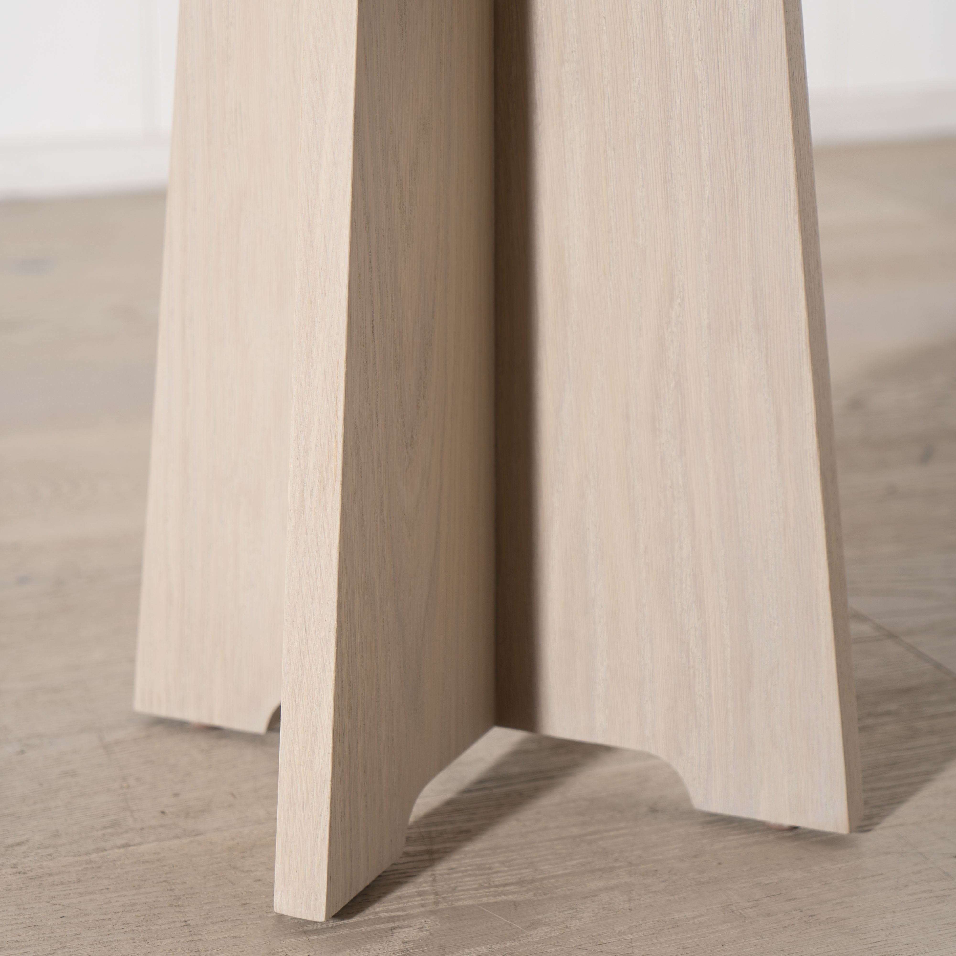 As Shown: in Mila Sugar, Mint White Natural oak finish.