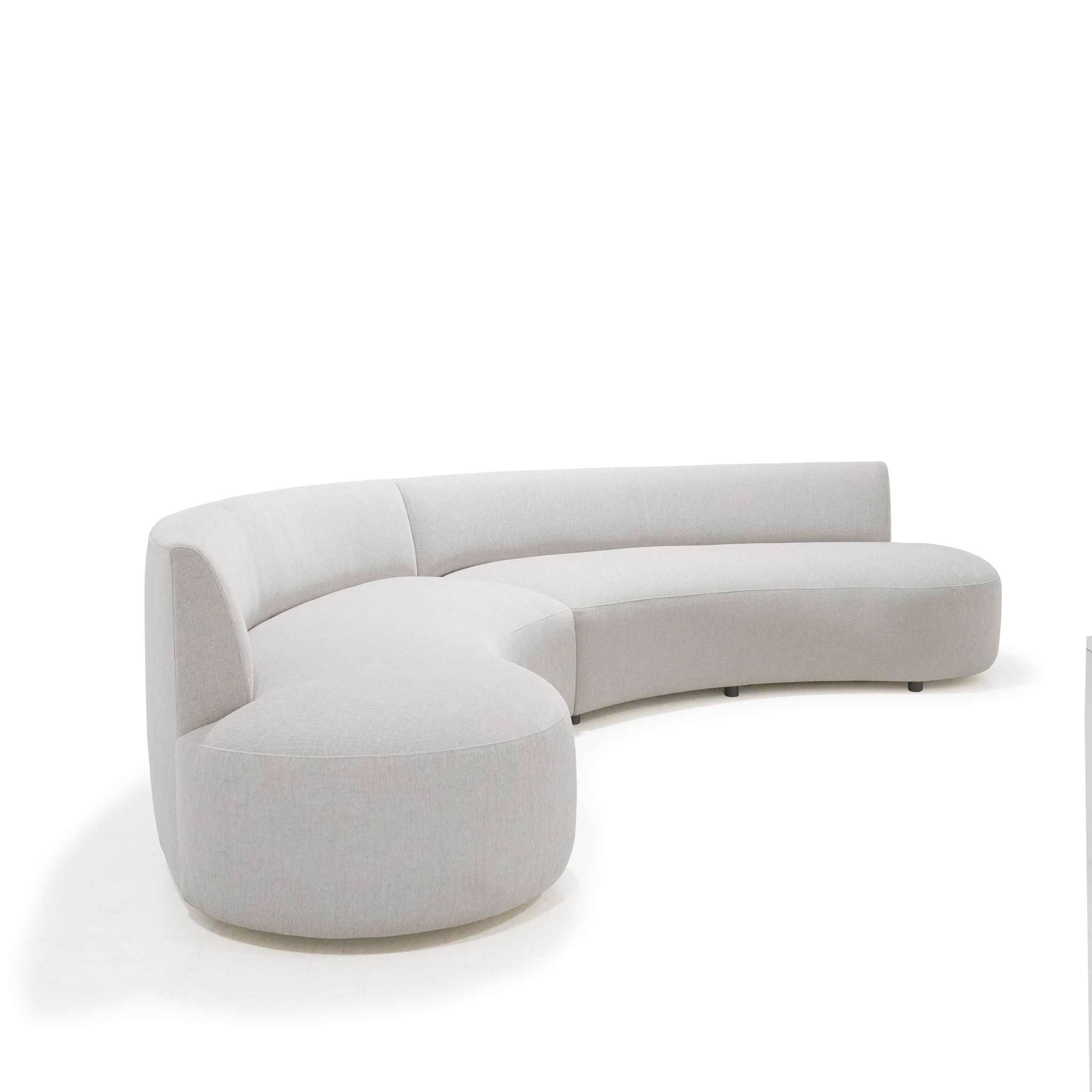 As Shown: in Platform Cloud fabric, metal legs.