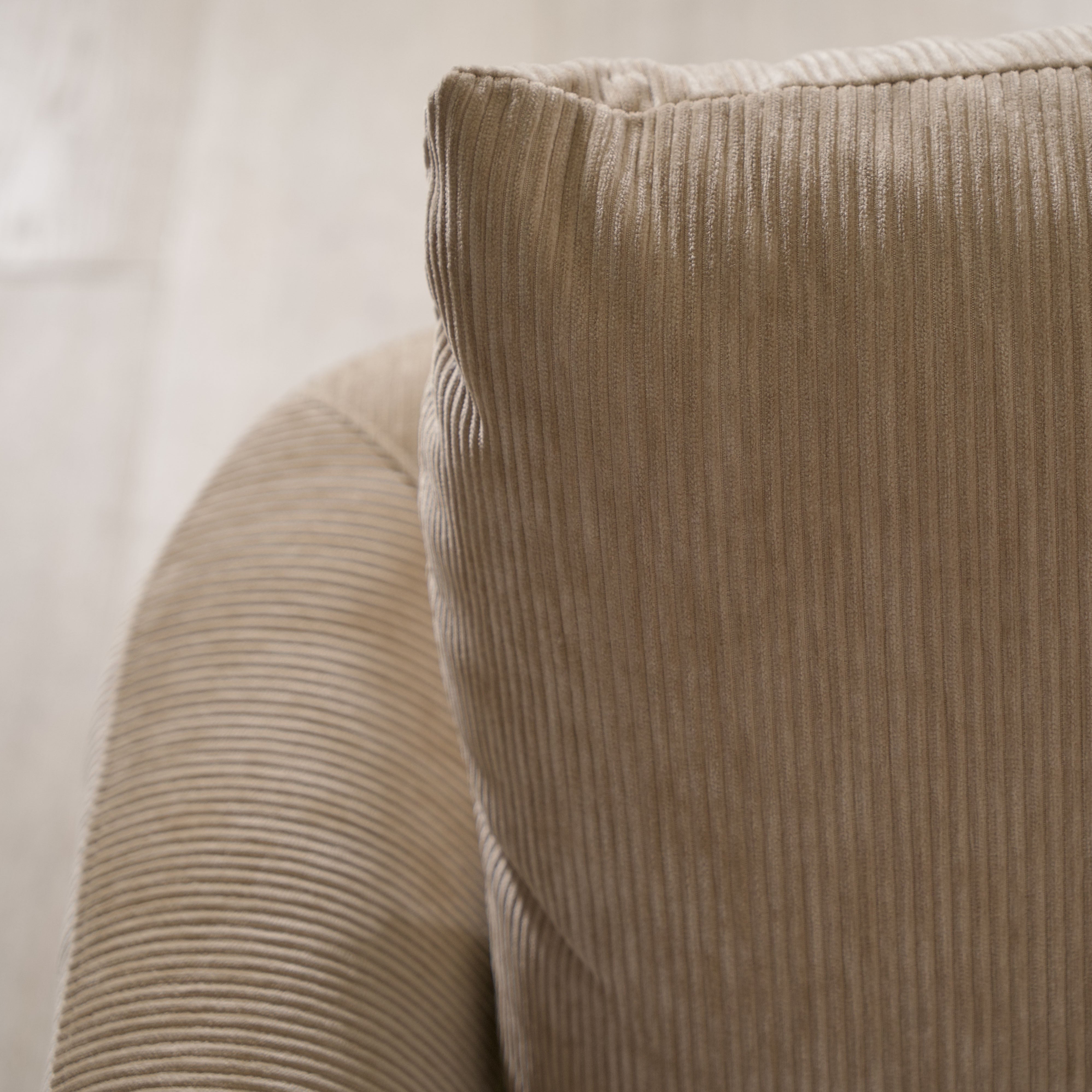 As Shown: 110"W x 38"D x 34"H | Style: Upholstered | Fabric: Mila Cashew | Finish: Natural