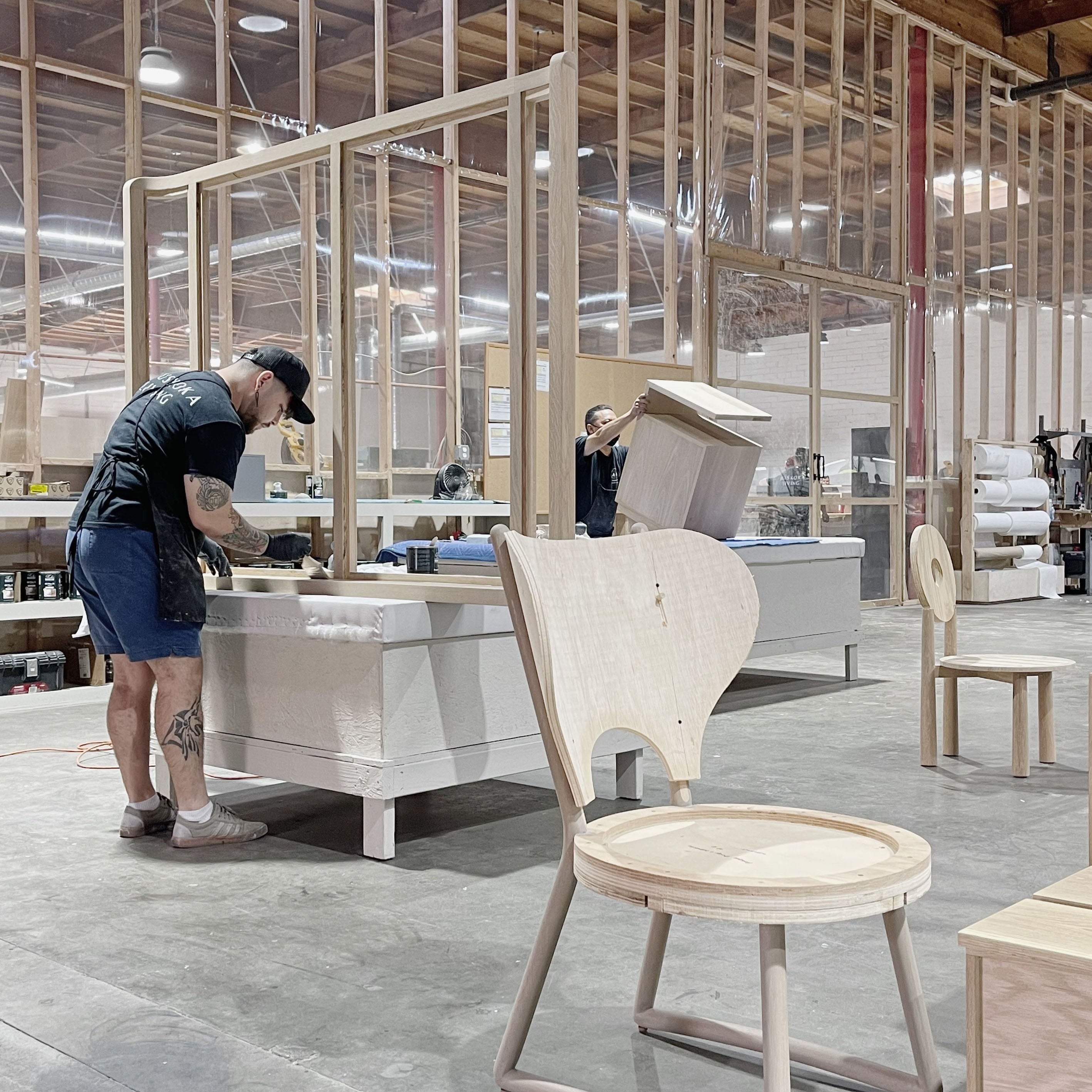 As Shown: in COM, oak base finished Mint White Natural.