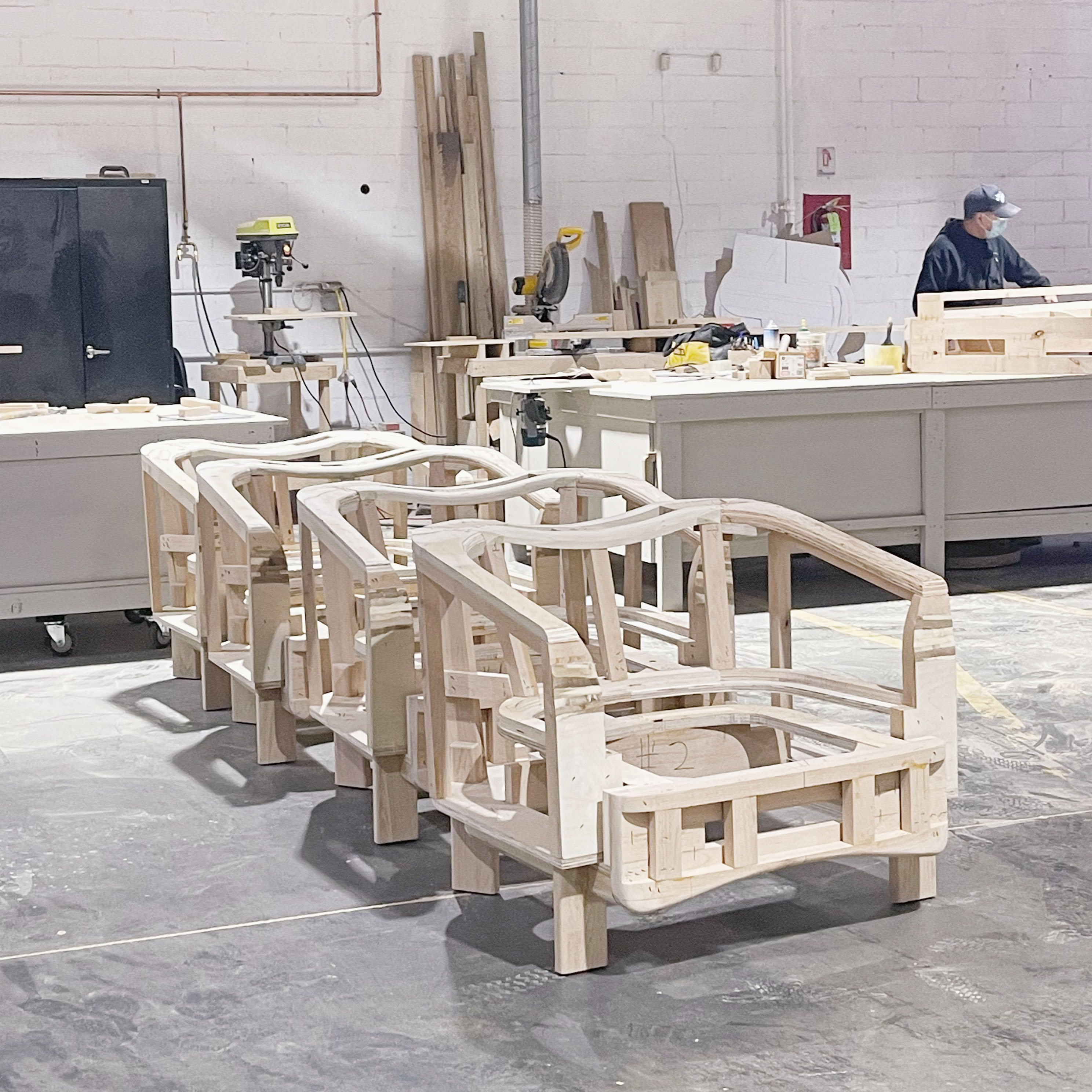 As Shown: in Berber White. Oak legs finished in Mint White Super White