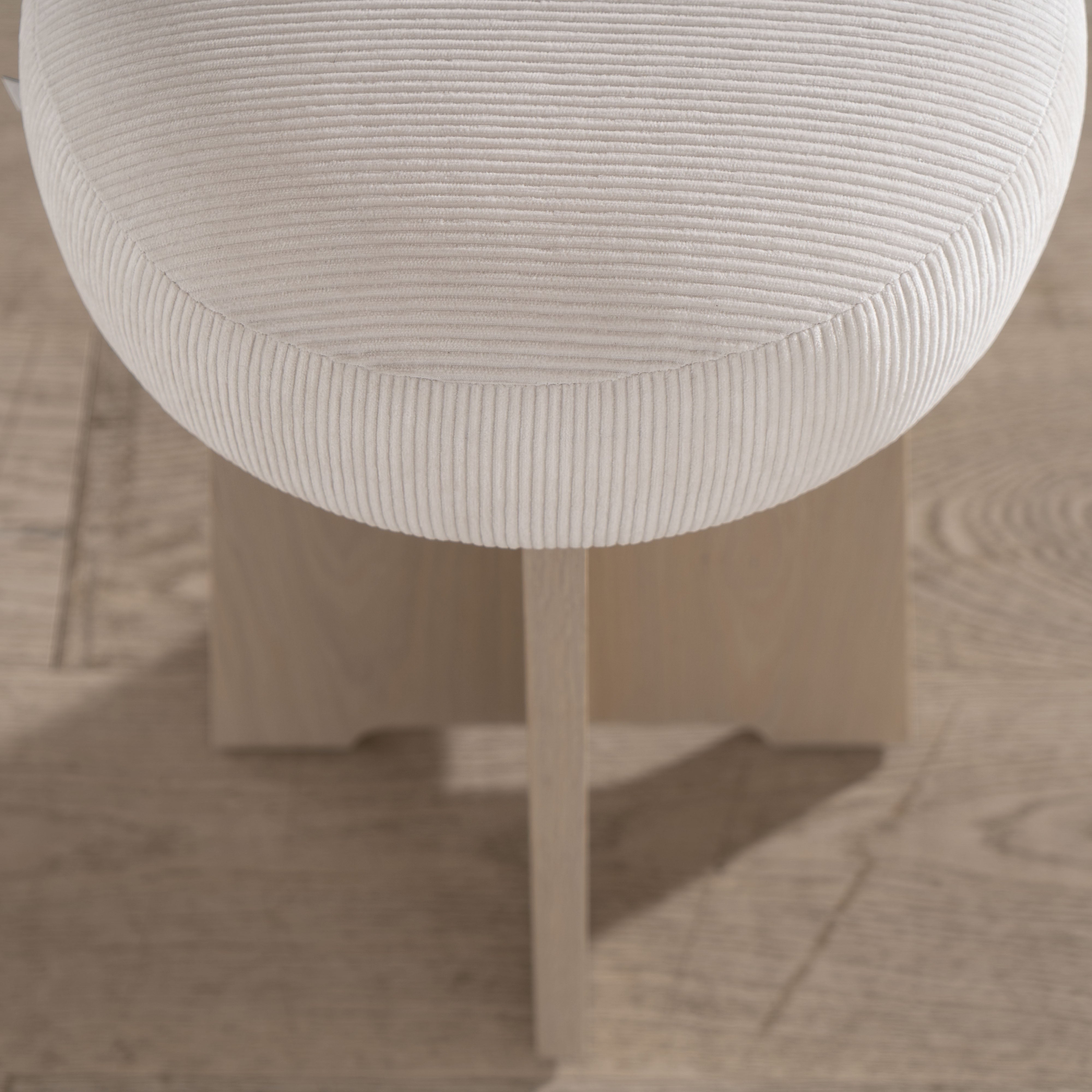 As Shown: in Mila Sugar, Mint White Natural oak finish.