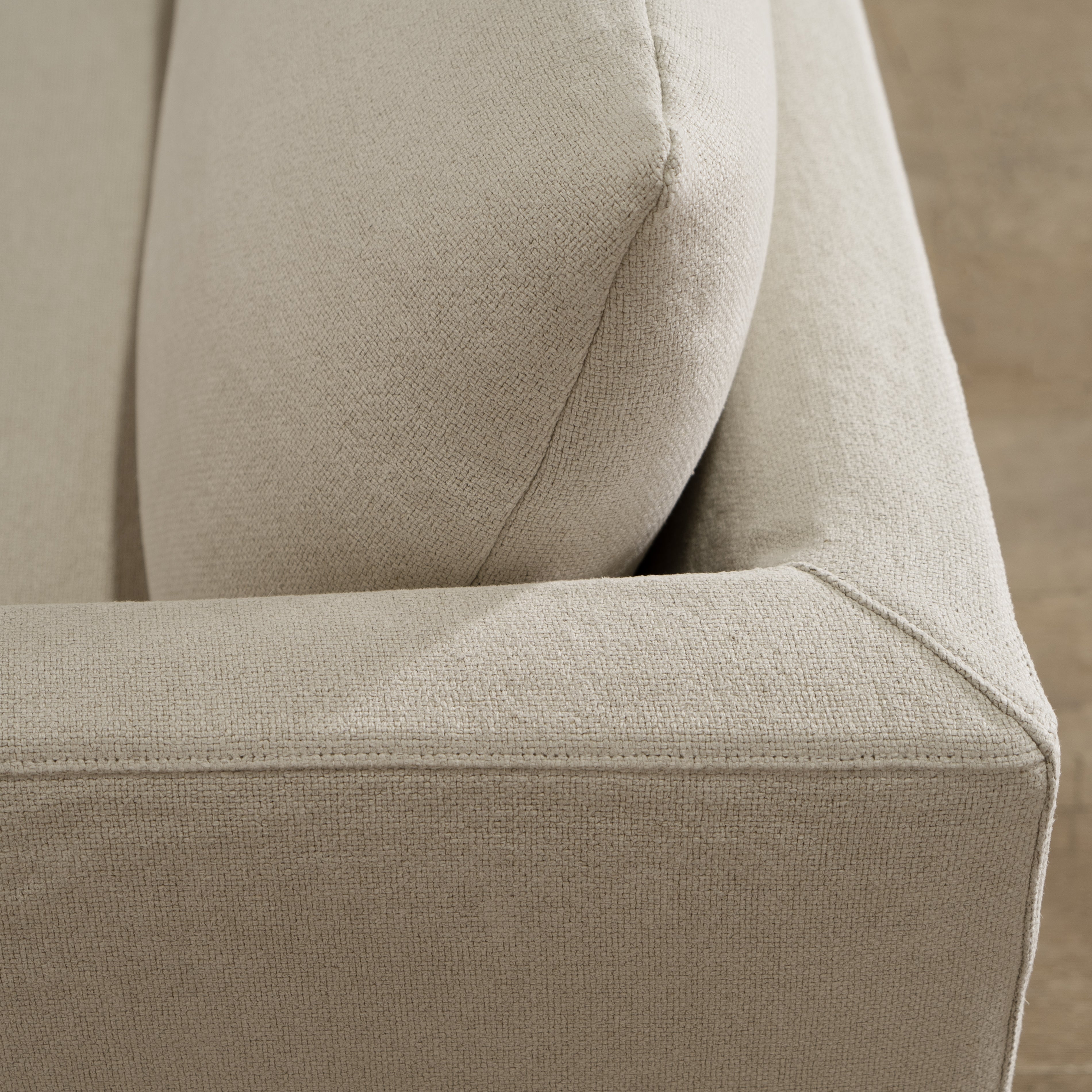 As Shown: Slipcovered in Frame Natural with a 2 over 2 Cushion Configuration