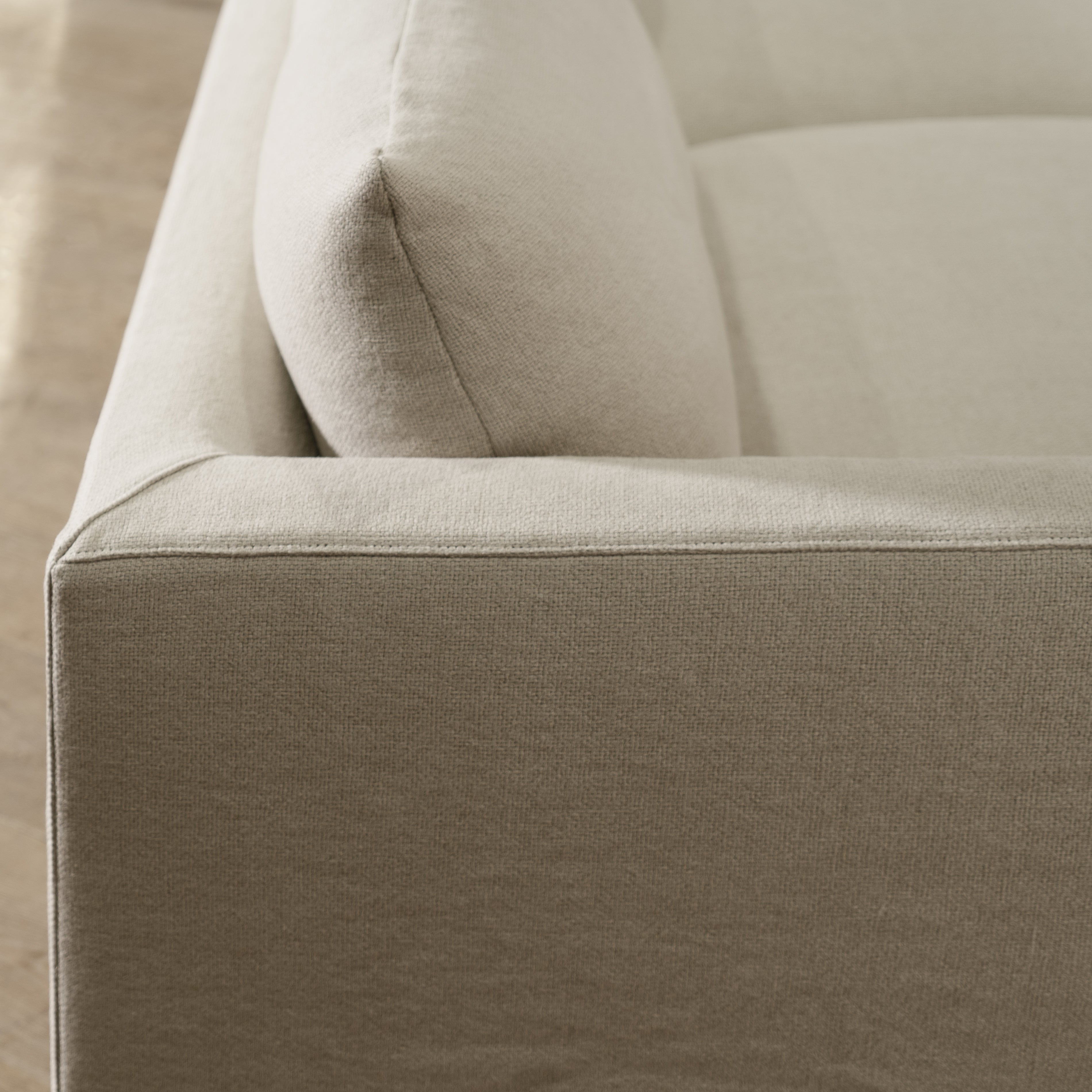 As Shown: Slipcovered in Frame Natural with a 2 over 2 Cushion Configuration