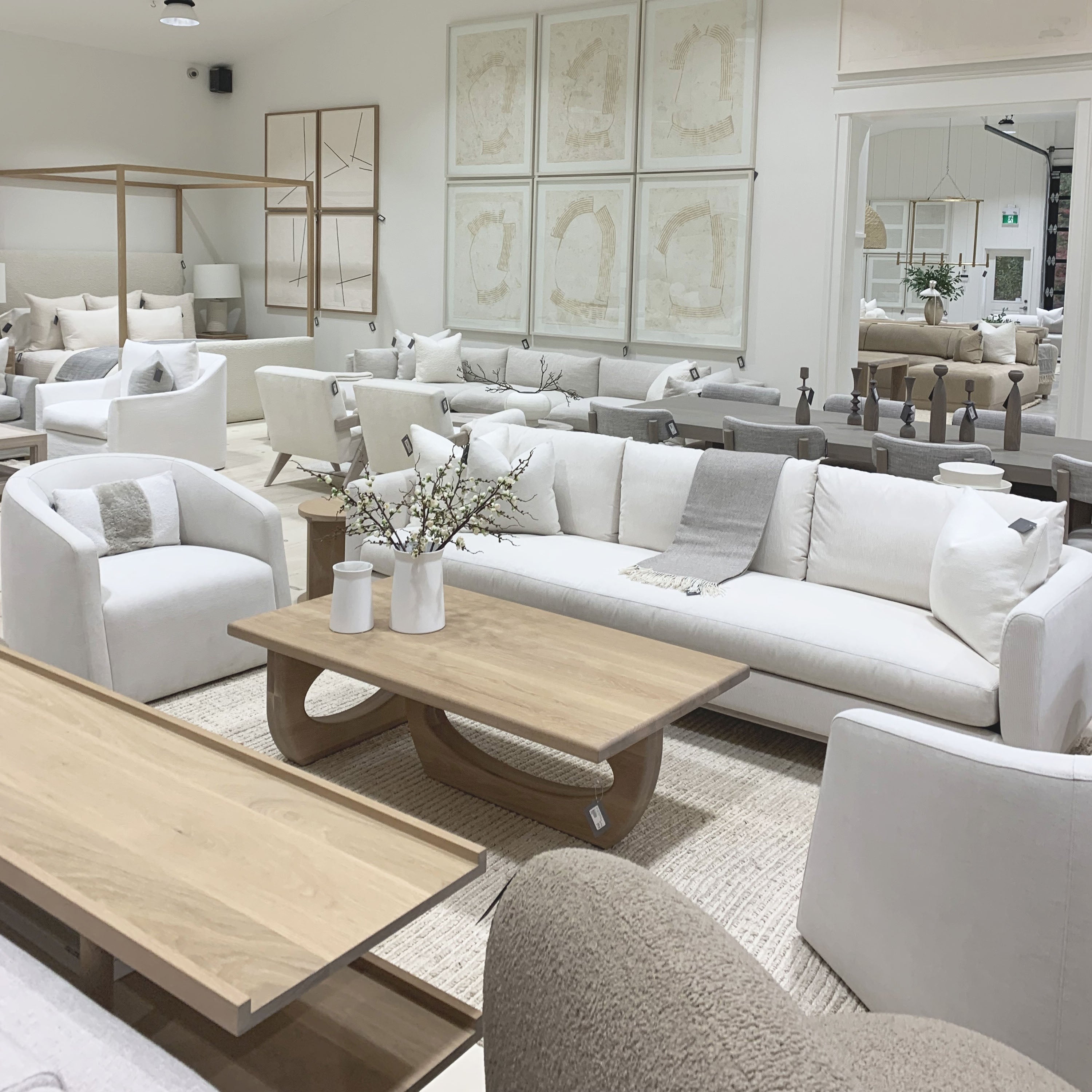 As Shown: in upholstered Parker Sand, swivel.