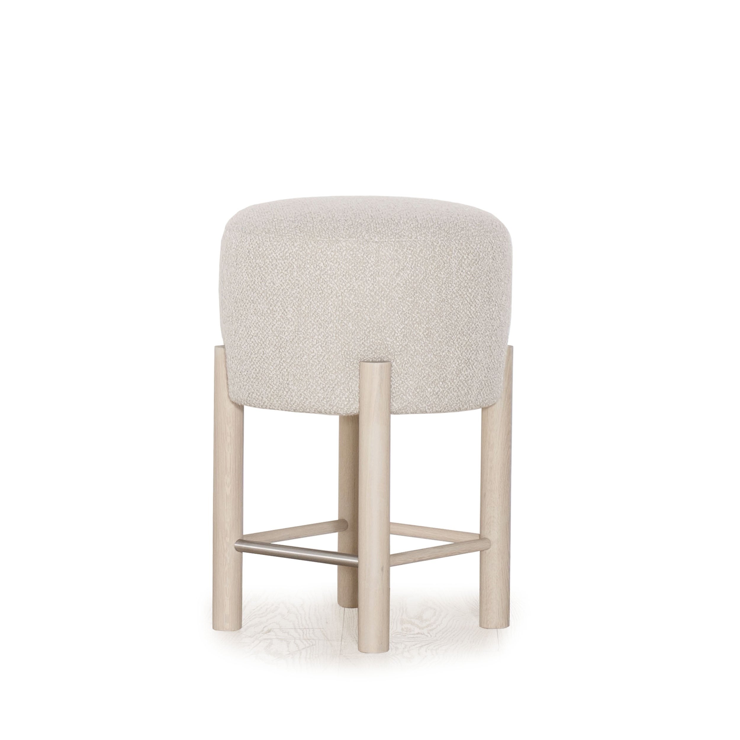 As Shown: in Mint White Natural oak finish and COM fabric.