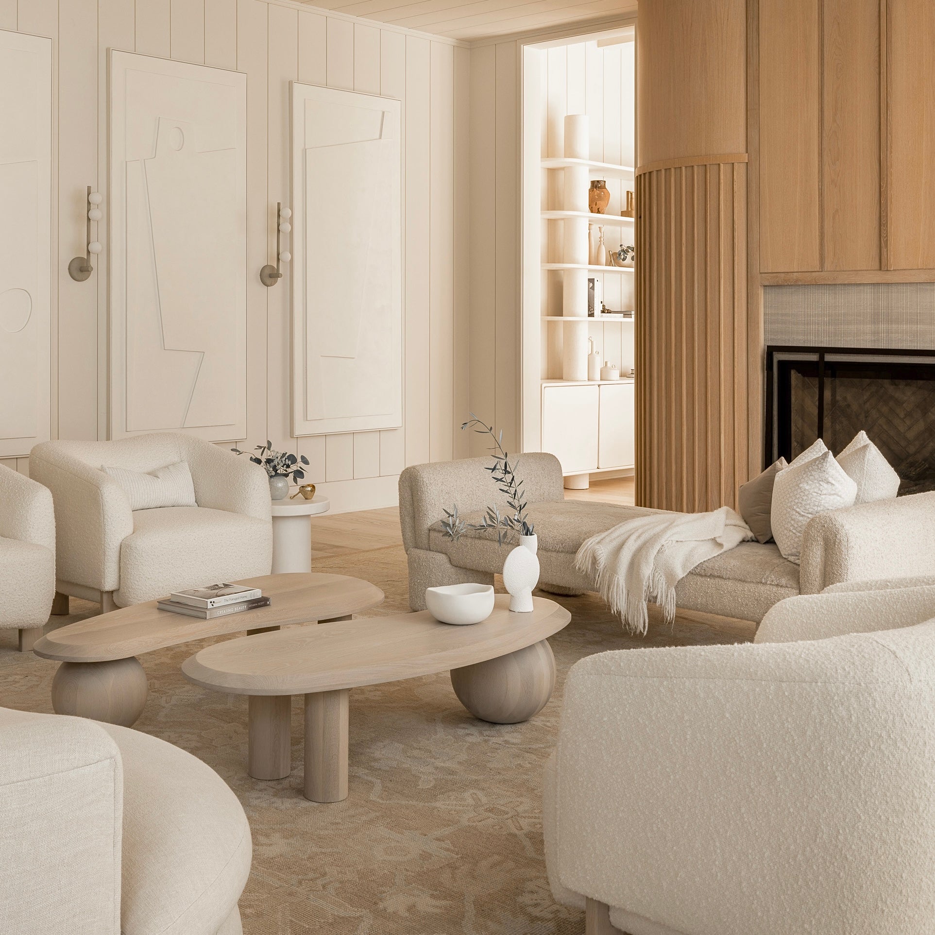 As Shown: Melo Tall #1 & Melo Short #1 | Material: Solid Oak | Finish: Shell