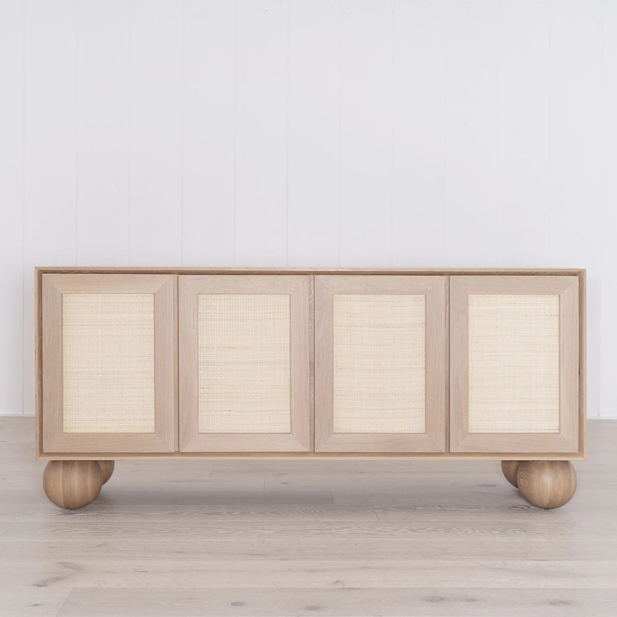 As Shown: in Mint White Natural finish with natural Cane.