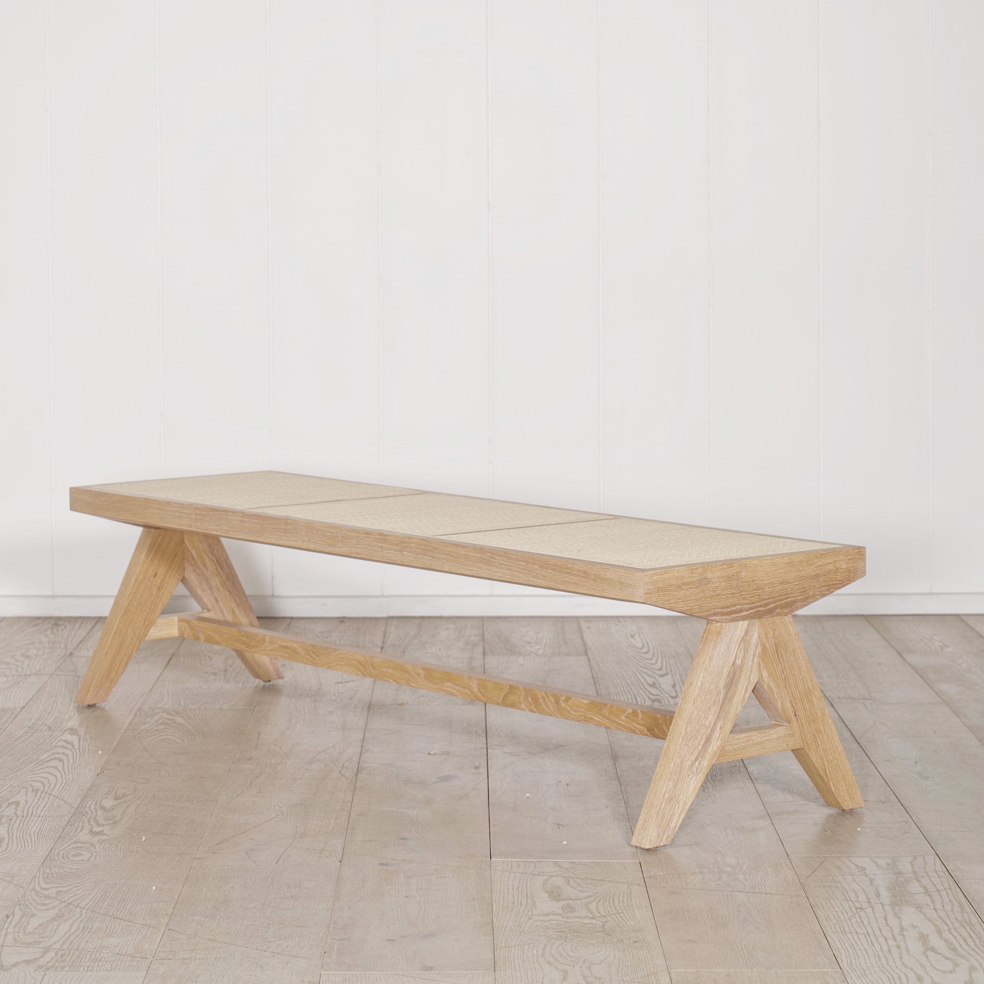 As Shown: in Mint White Natural finish with natural cane