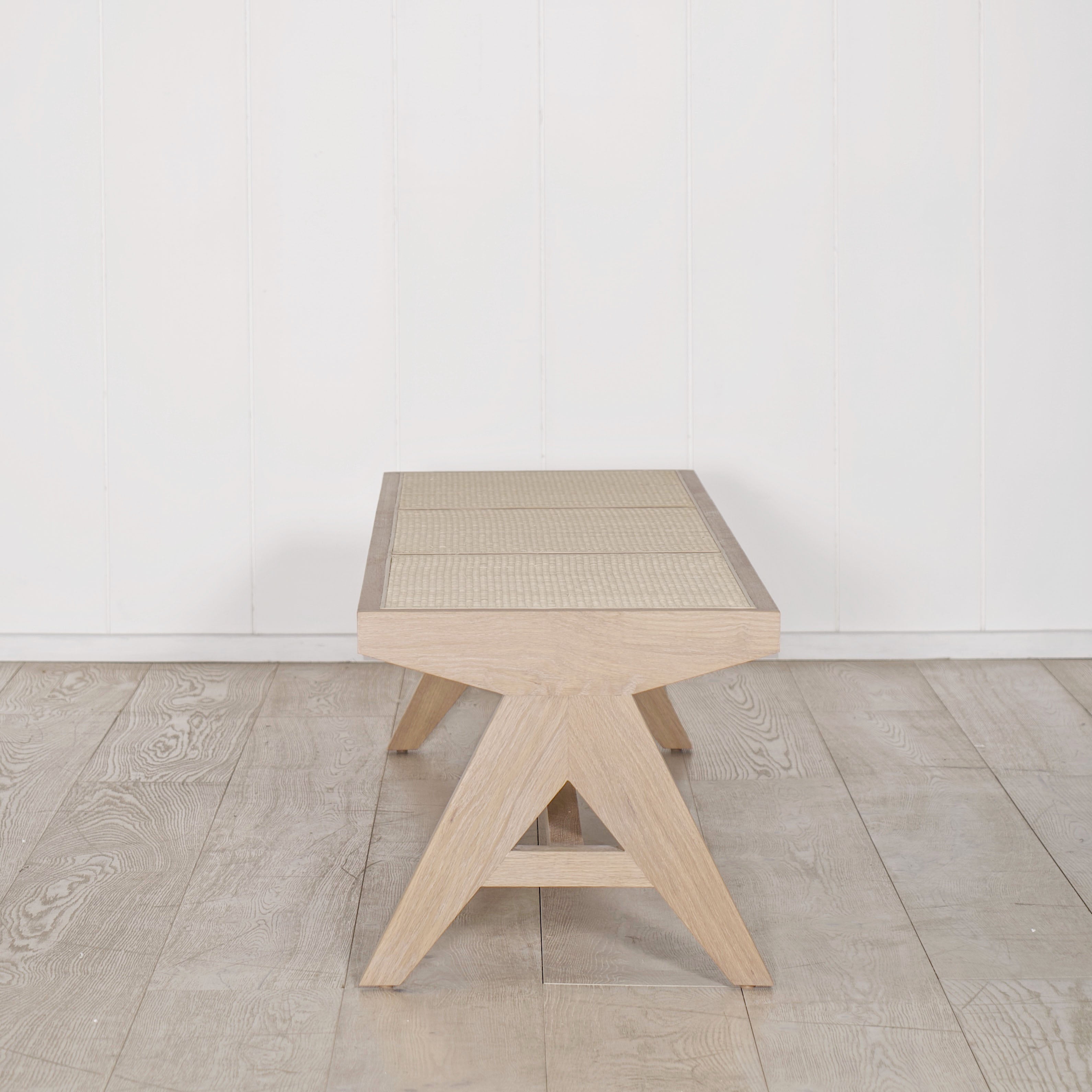 As Shown: in Mint White Natural finish with natural cane