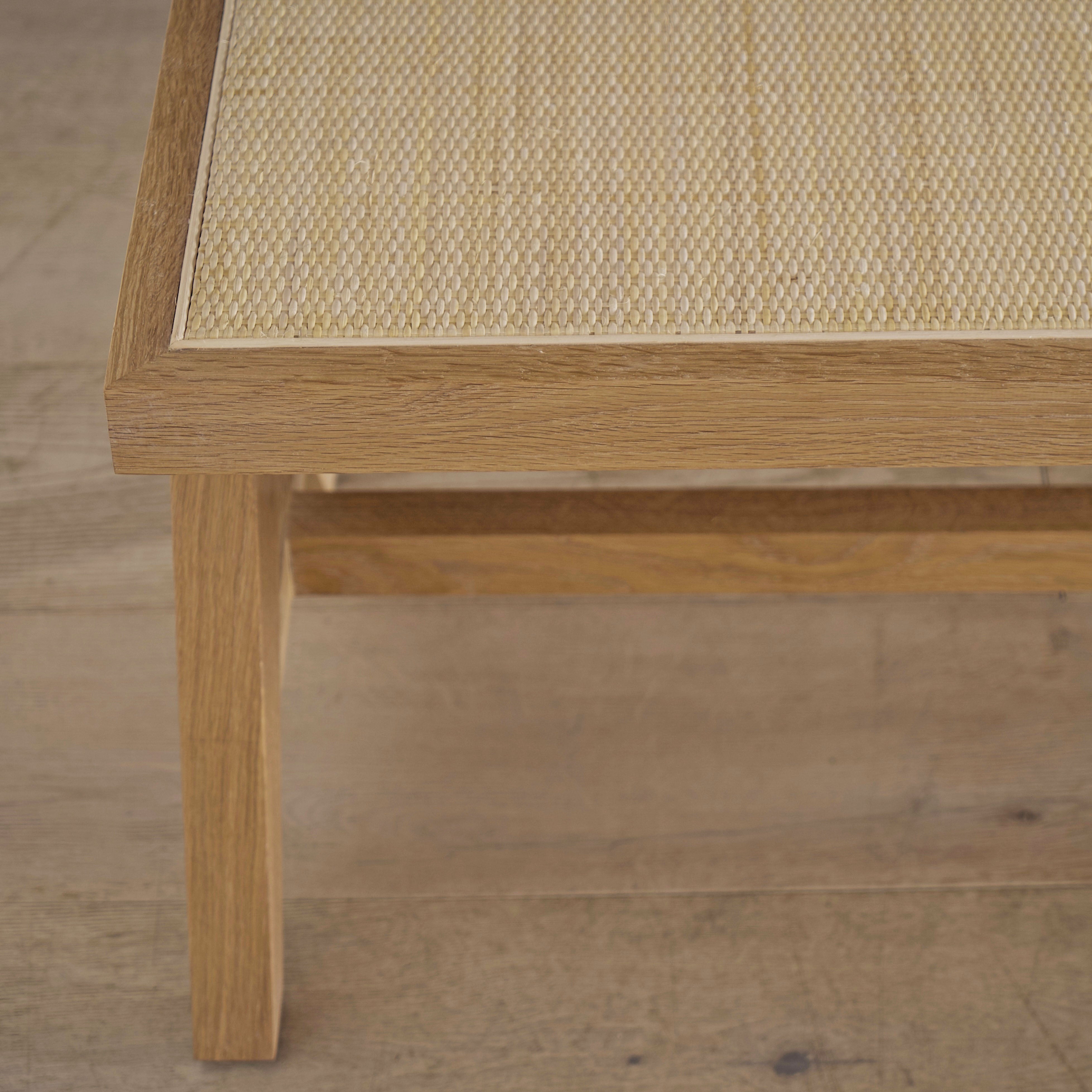 As Shown: in Mint White Natural finish with natural cane