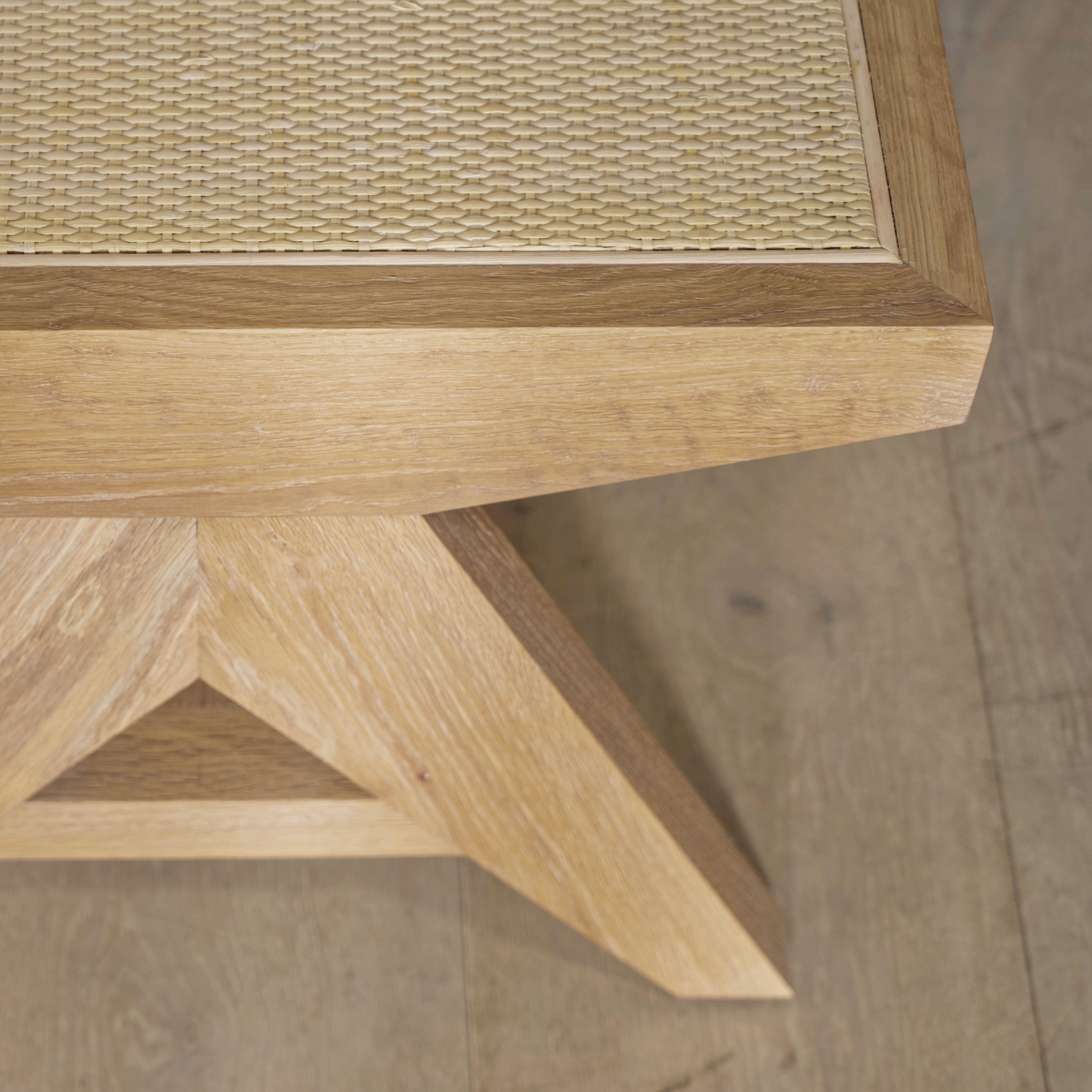 As Shown: in Mint White Natural finish with natural cane