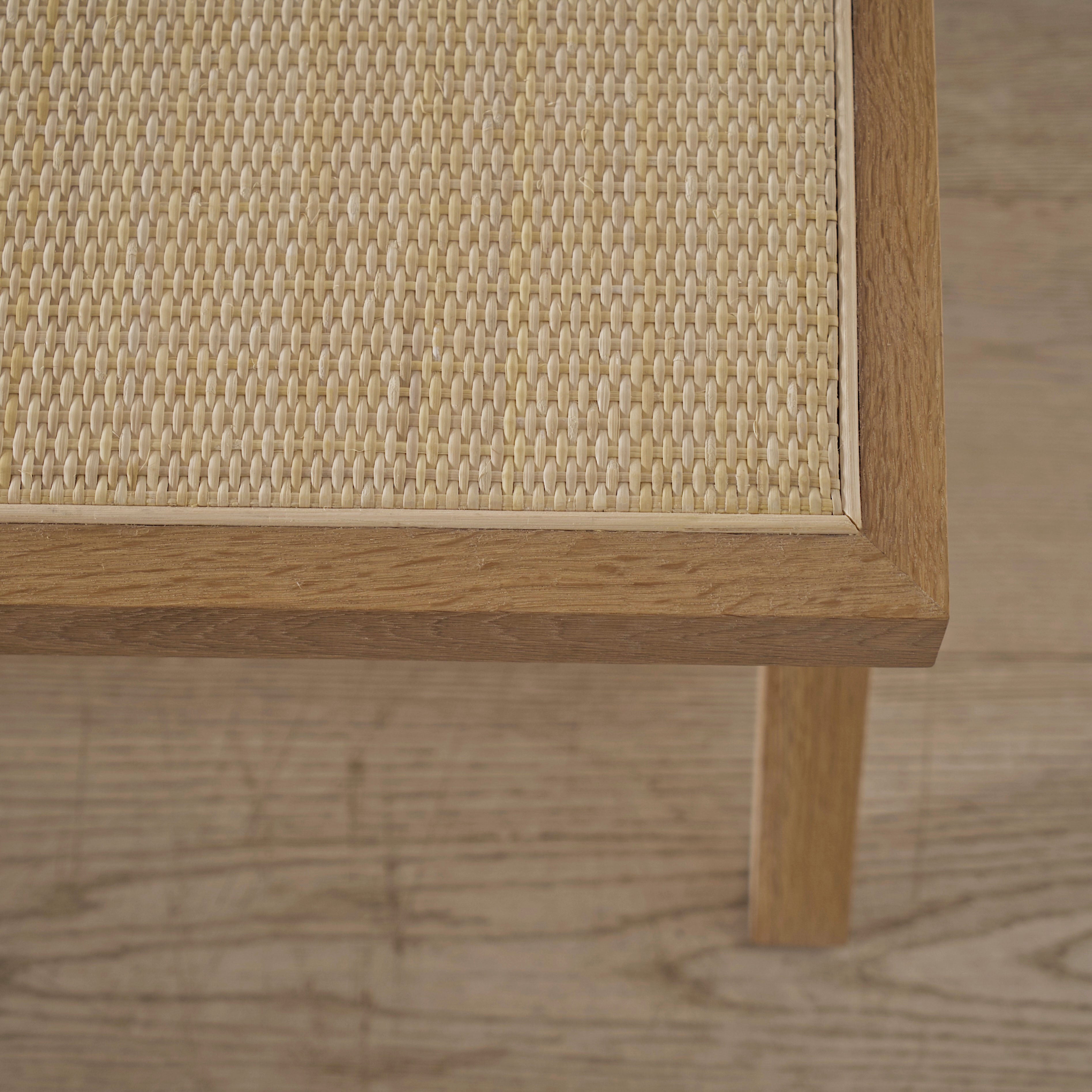 As Shown: in Mint White Natural finish with natural cane