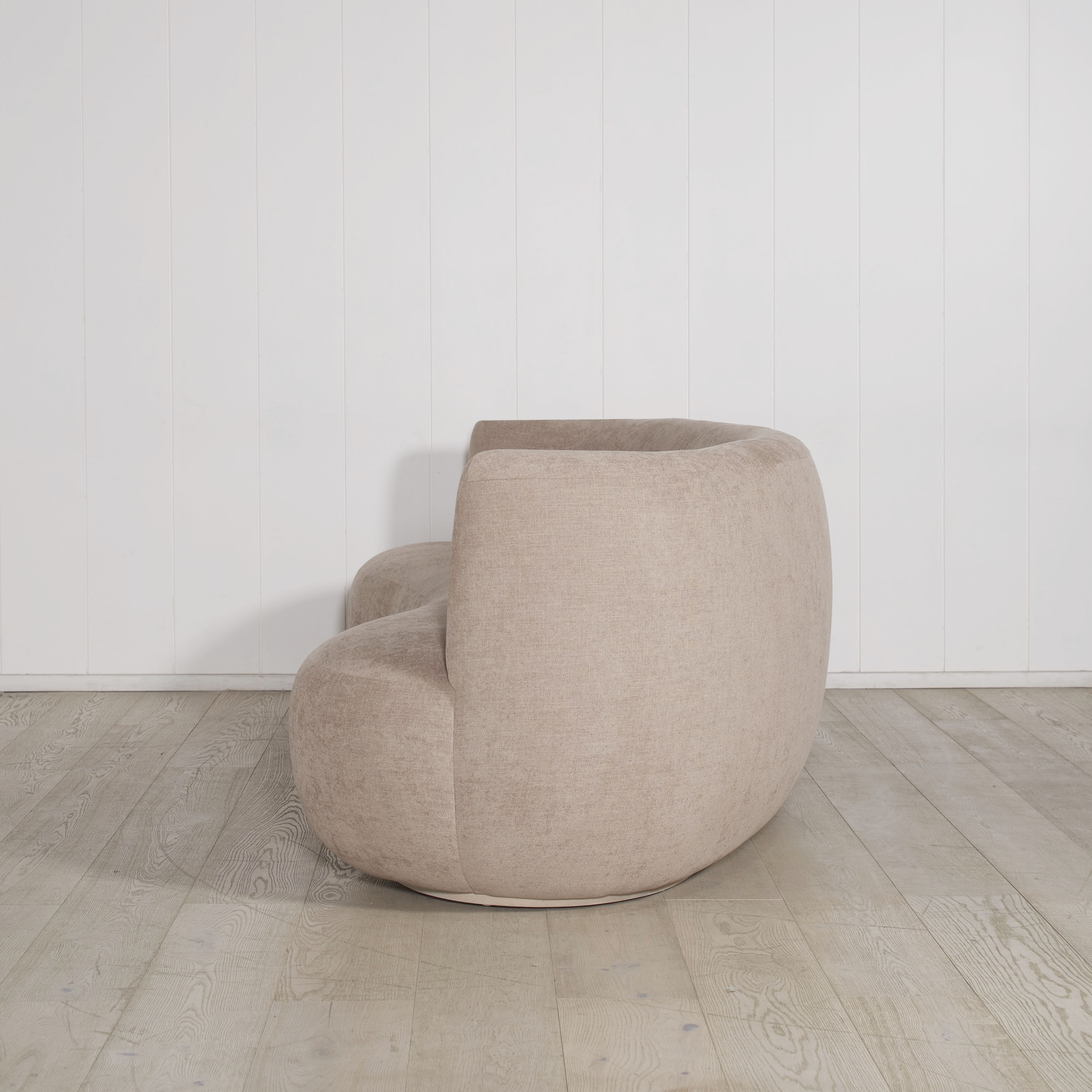 As Shown: Upholstered in Sawyer Wheat, oak base finished in Mint White Natural.