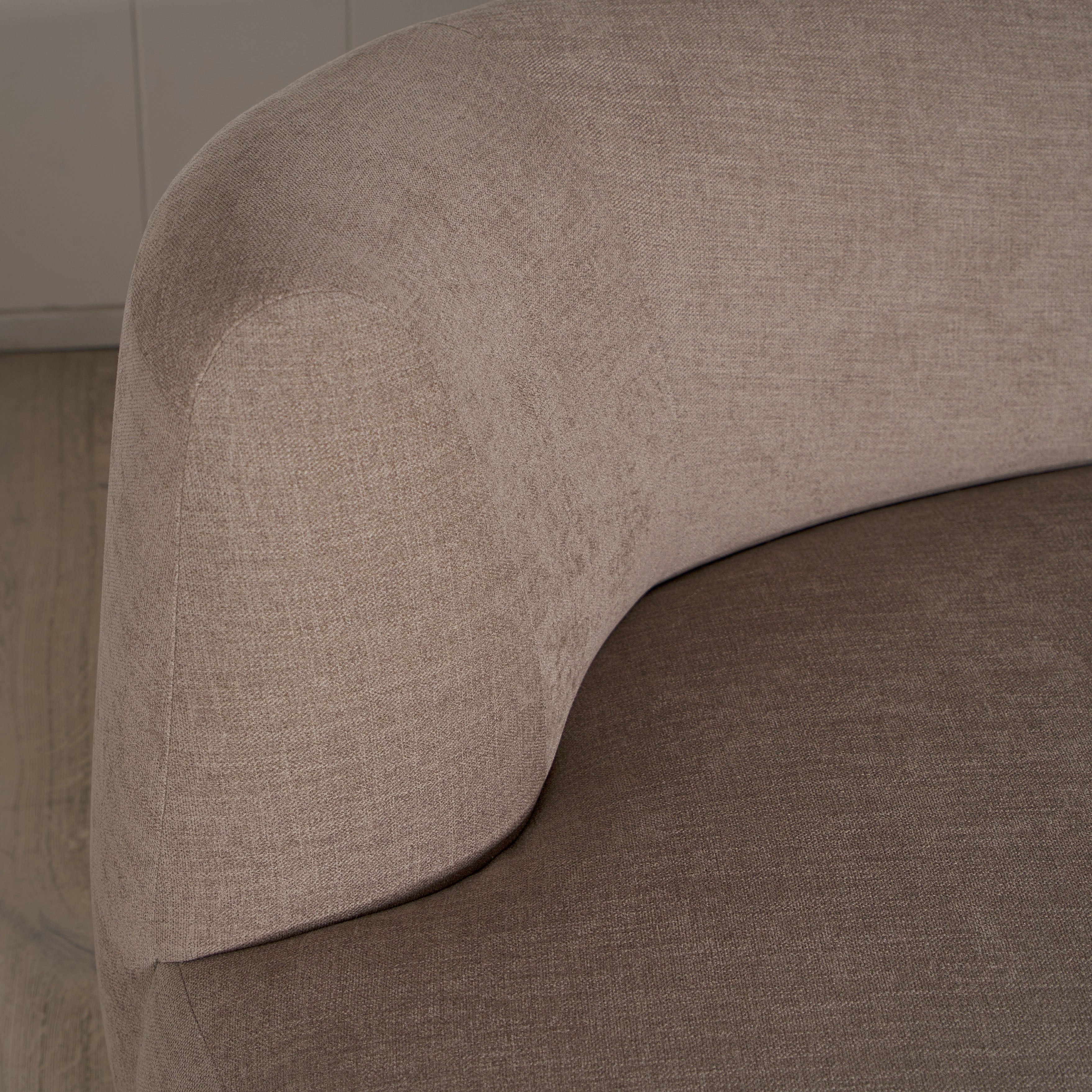 As Shown: Upholstered in Sawyer Wheat, oak base finished in Mint White Natural.