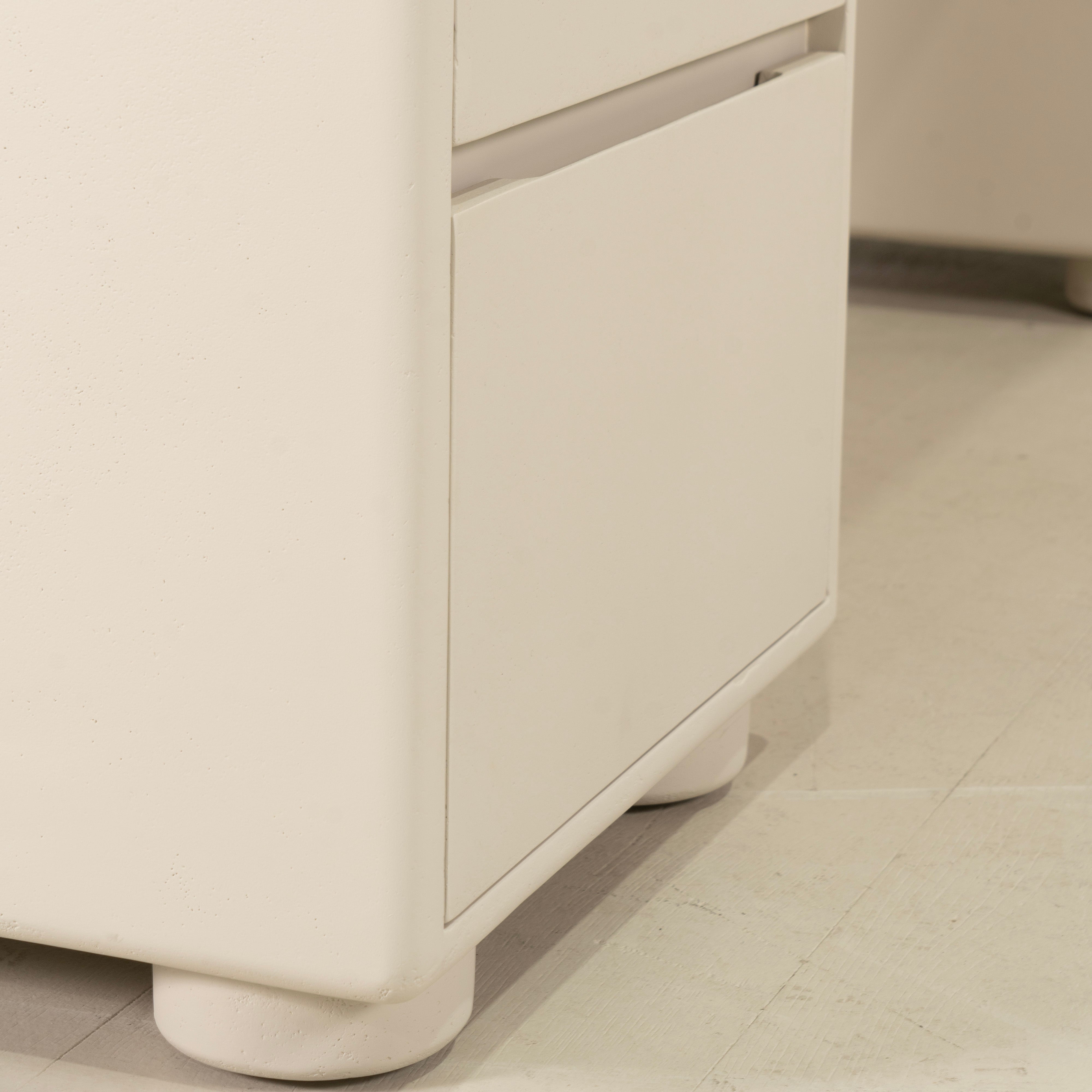 As Shown: 86"W x 31"D x 30"H | Material: Solid Oak & Limestone | Finish: Table Top: Sand, Base: Limestone painted EdgeComb Grey