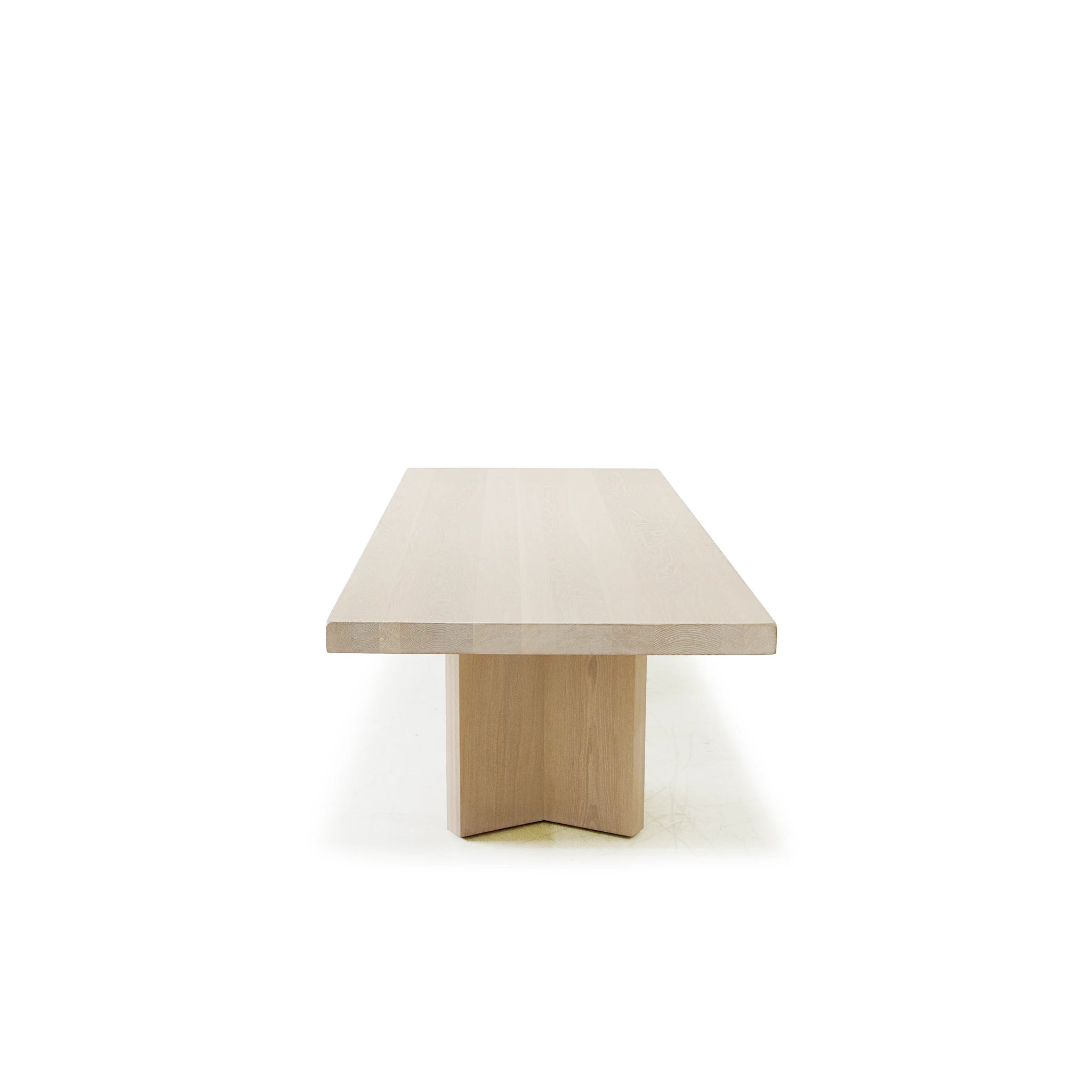 As Shown: 120"W x 42"D x 30"H | Material: Solid Oak | Finish: Natural