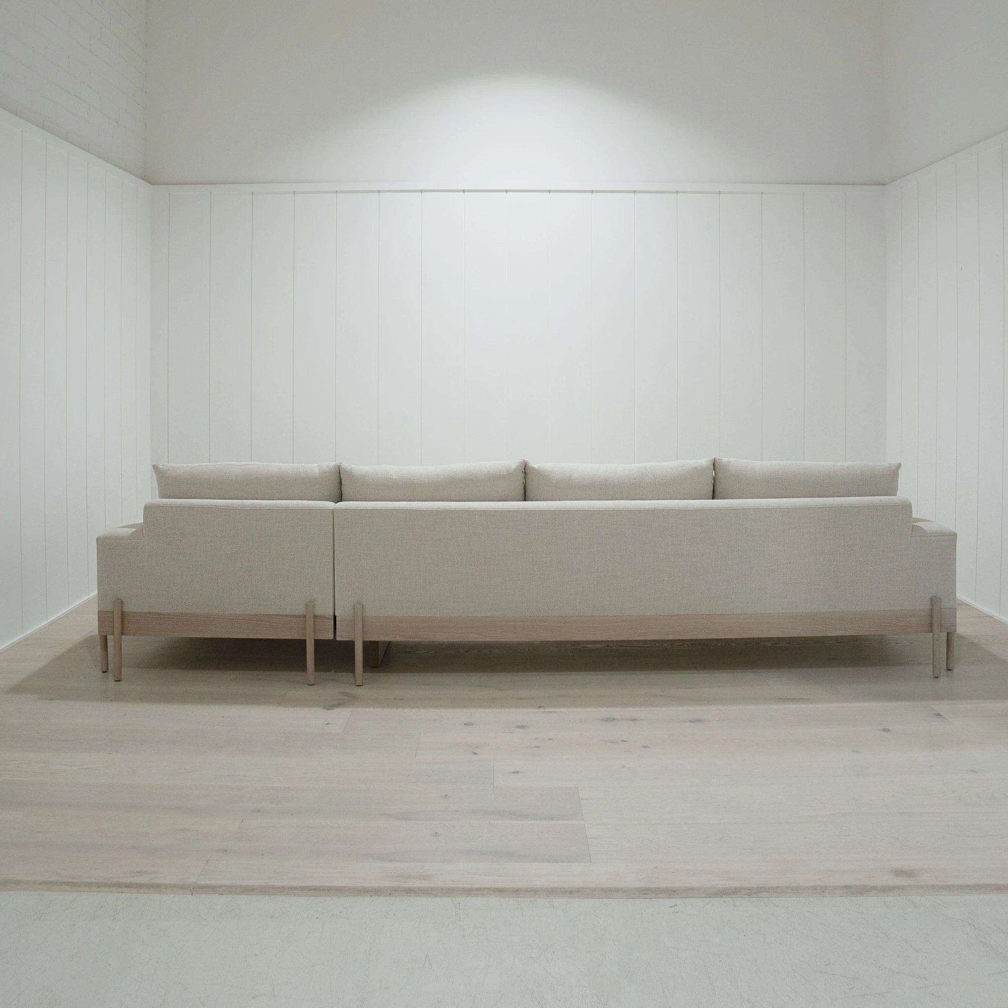 As Shown: (141" x 74") x 40"D x 33"H | Style: Upholstered | Fabric: Belgian Oatmeal | Finish: Shell