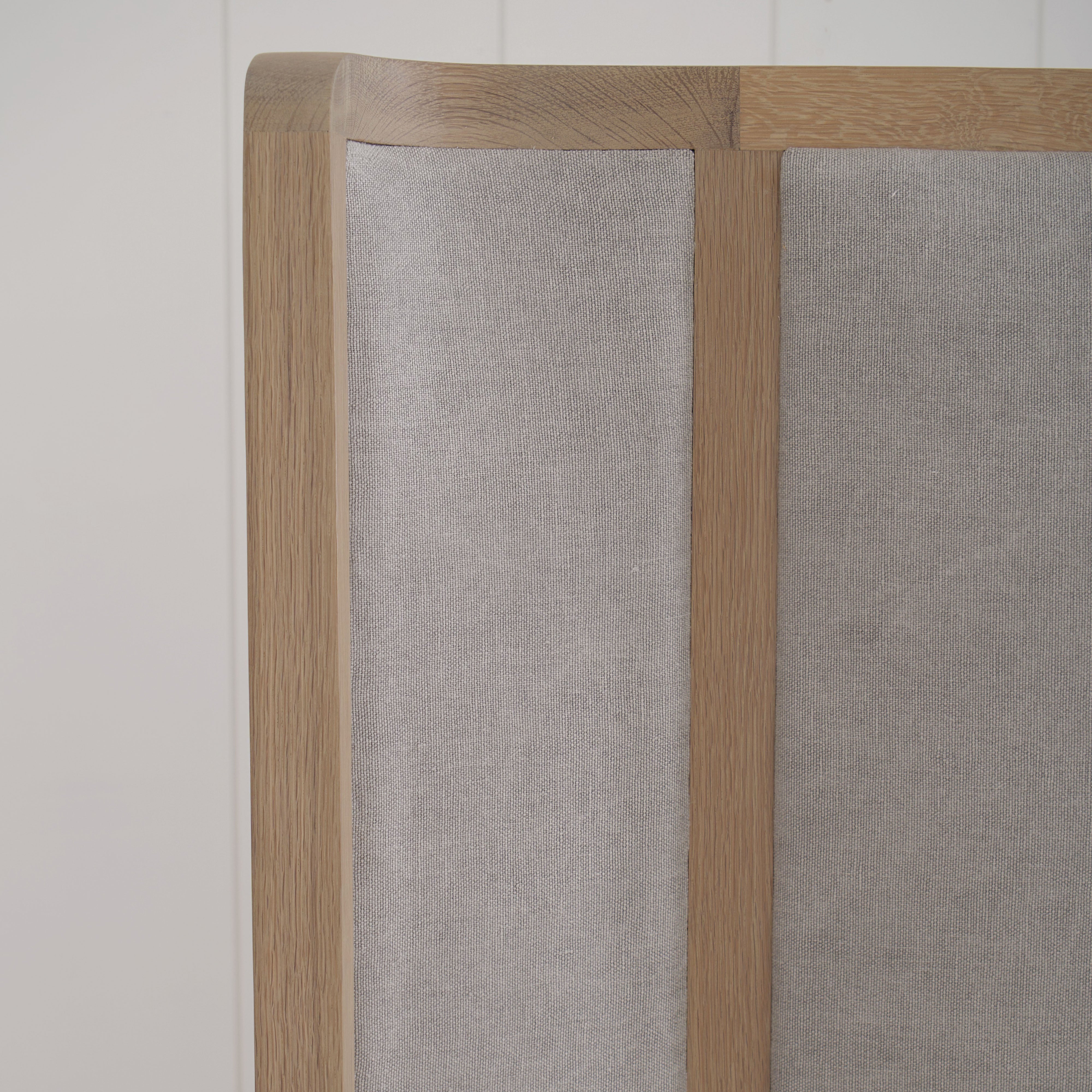 As Shown: in COM fabric, oak in custom finish