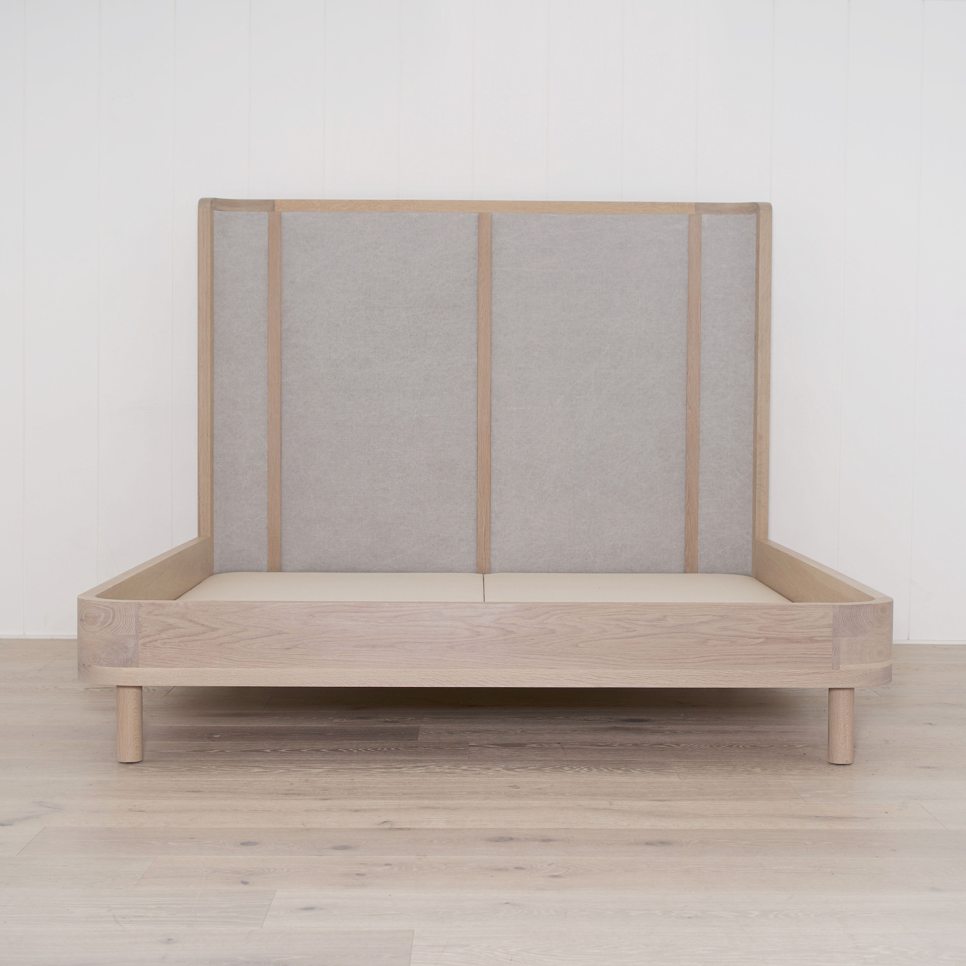 As Shown: in COM fabric, oak in custom finish