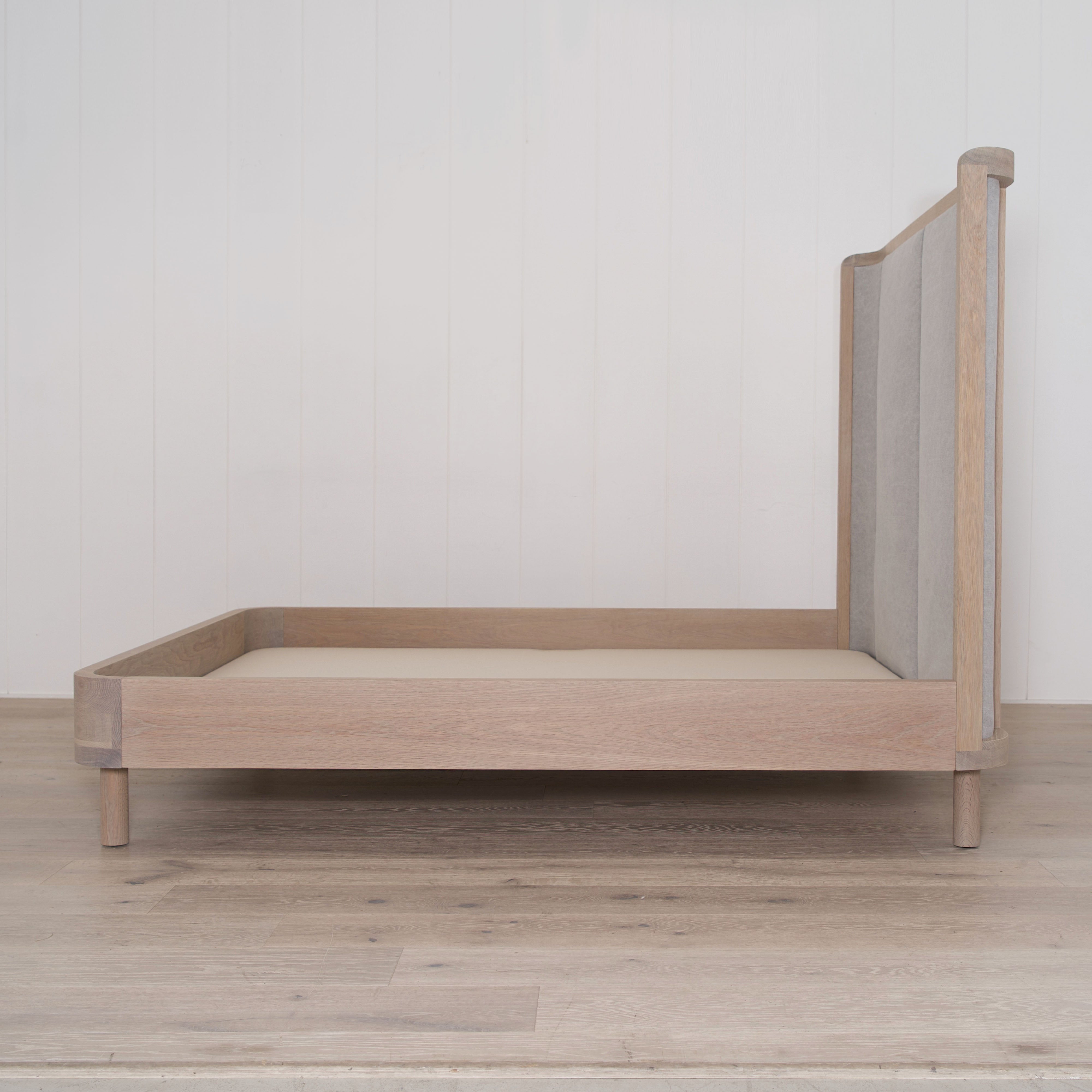 As Shown: in COM fabric, oak in custom finish