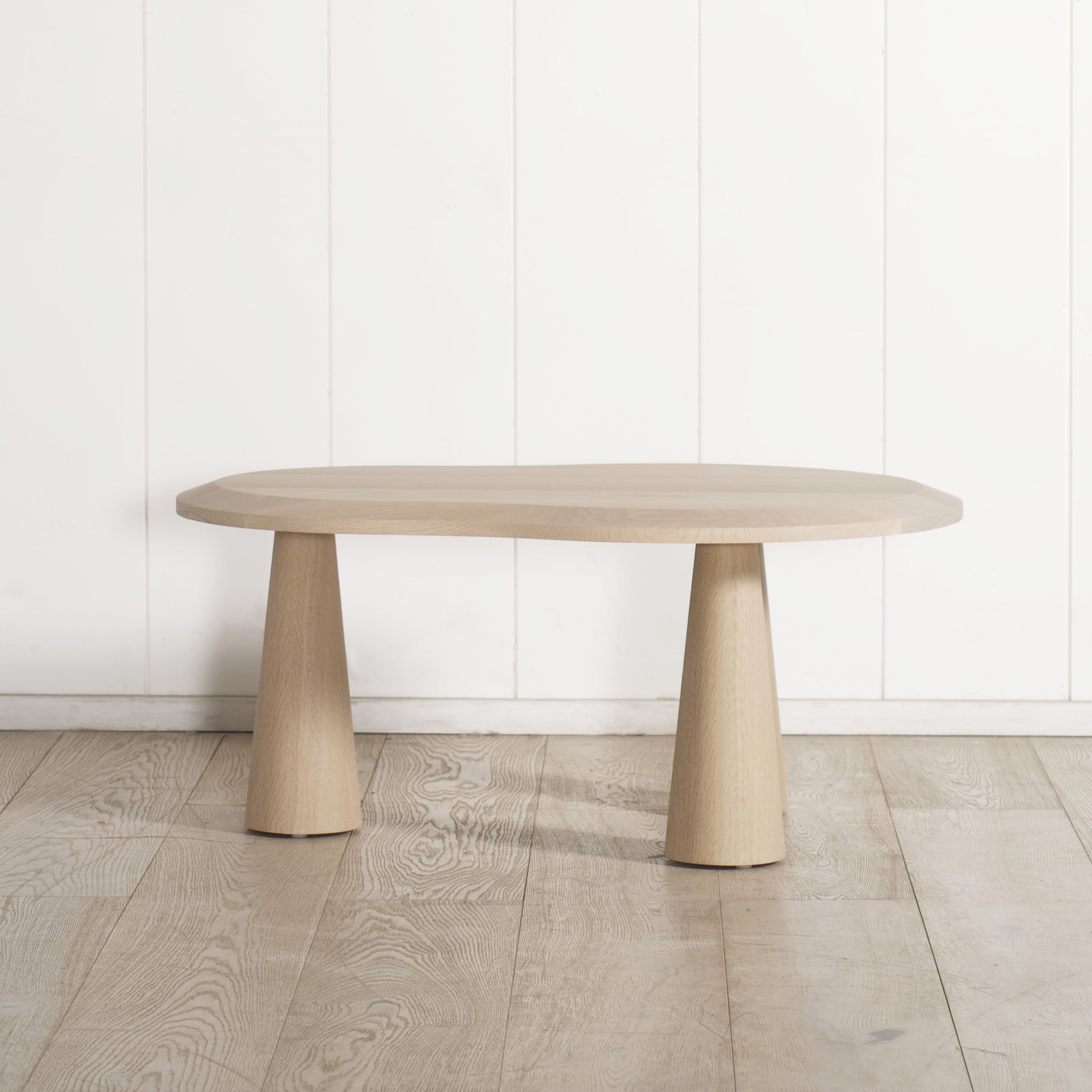 As Shown: 41"W x 30"D x 18"H | Material: Solid Oak | Finish: Smoke (Discontinued)