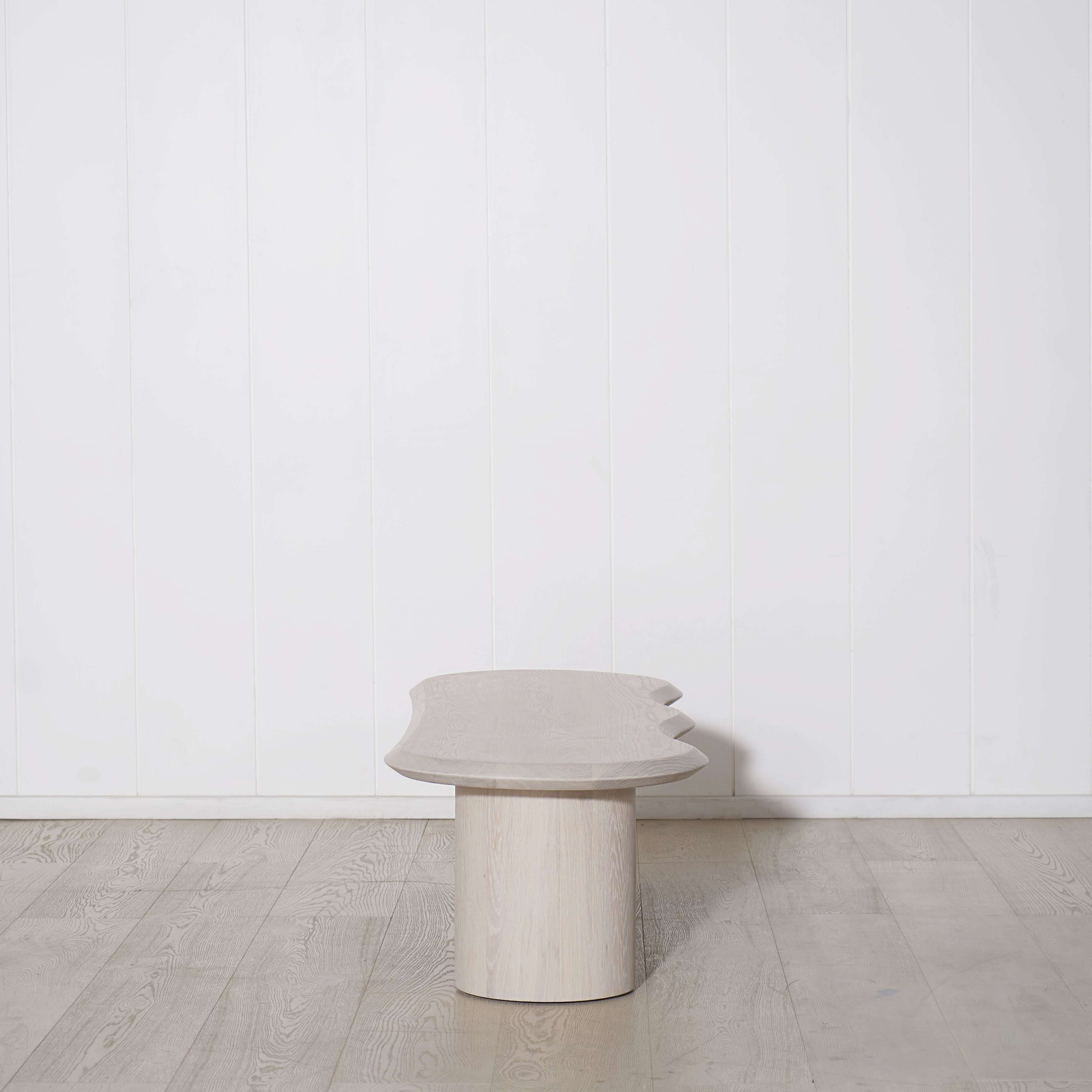 As Shown: 78"W x 22"D x 16"H | Material: Solid White Oak | Finish: Shell