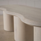 As Shown: 78"W x 22"D x 16"H | Material: Solid White Oak | Finish: Shell