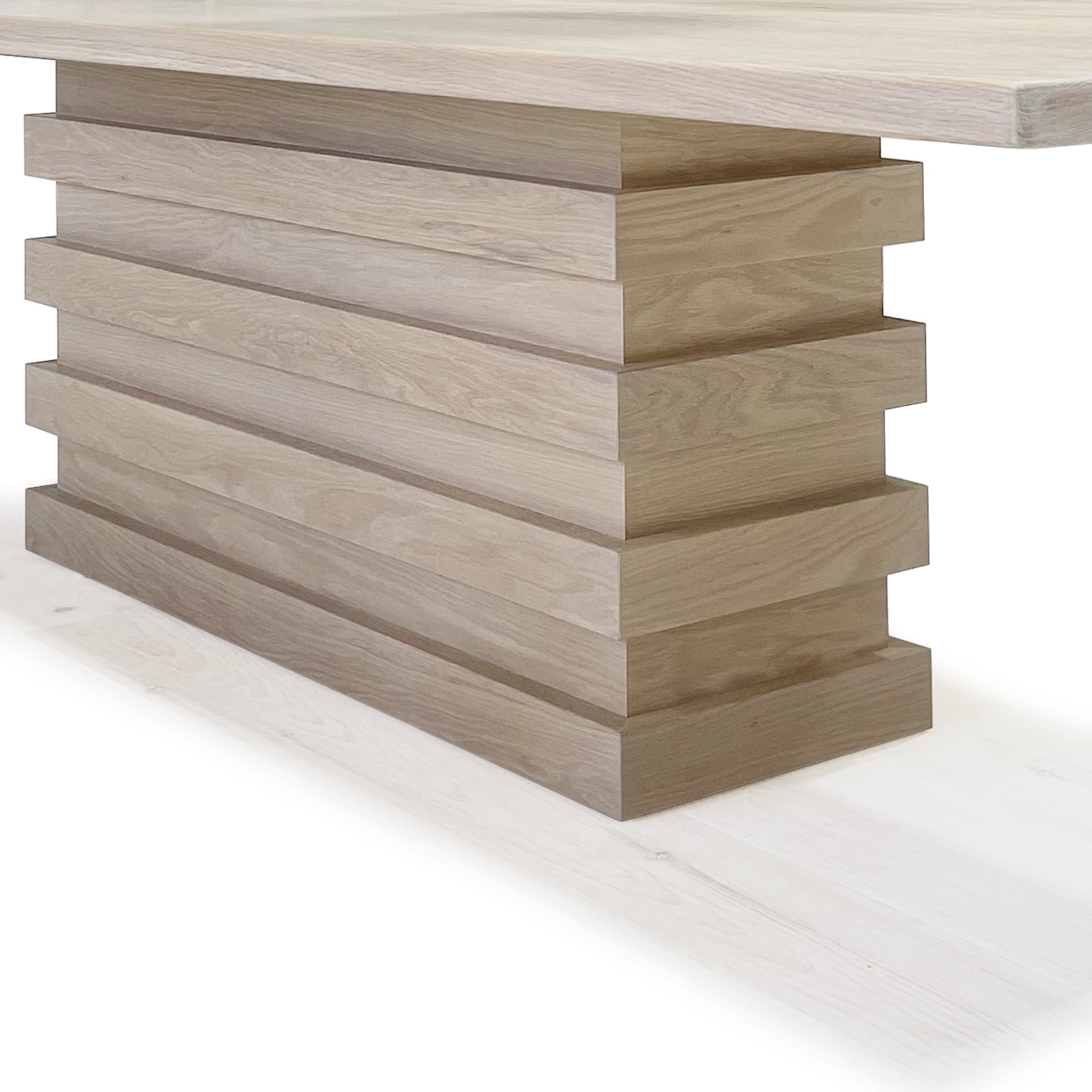 As Shown - Dimensions: 120"W x 40"D x 30"H | Material: Solid Oak | Finish: Natural