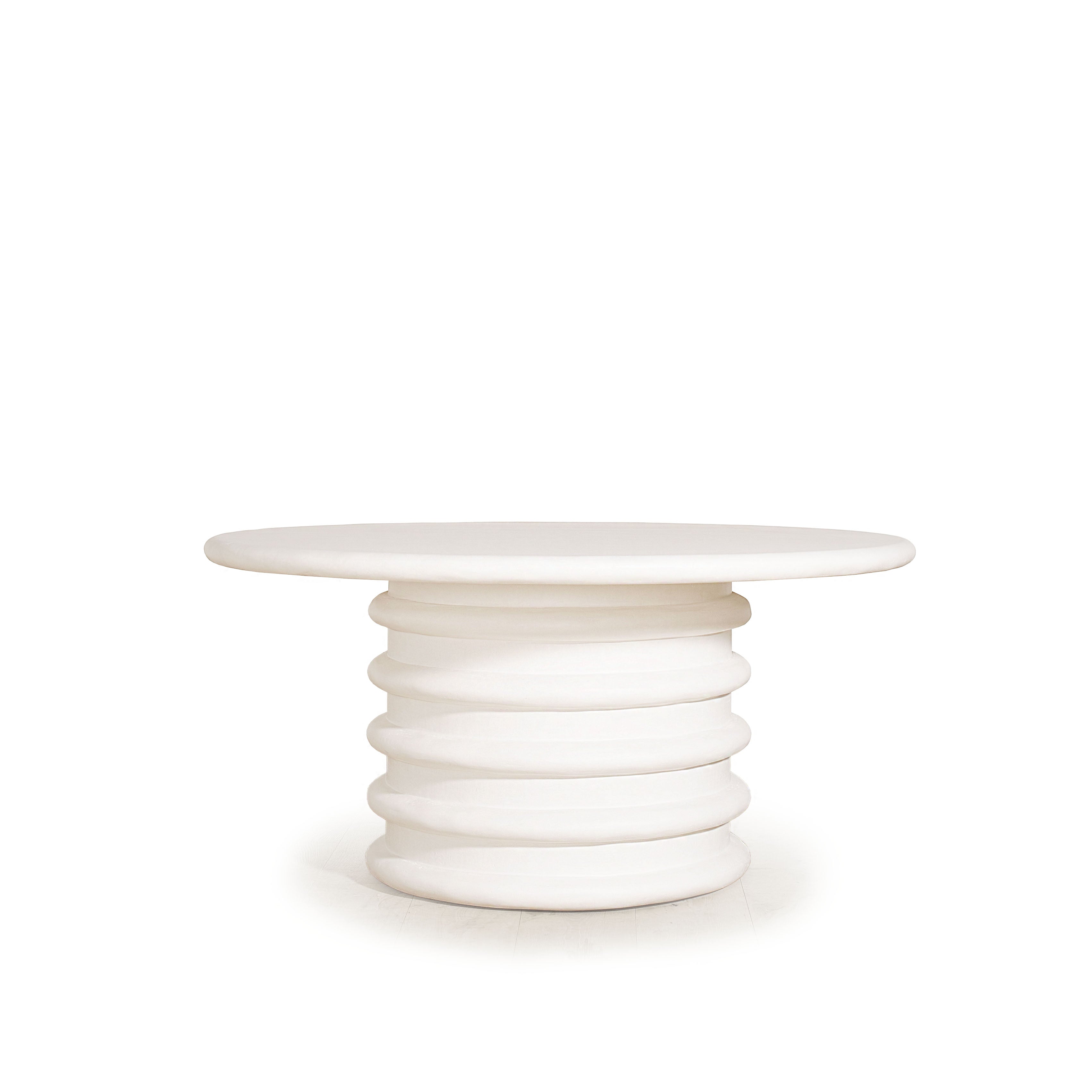 Dimensions: 64"Diam x 30"H | Material: Plaster Limestone | Finish: White