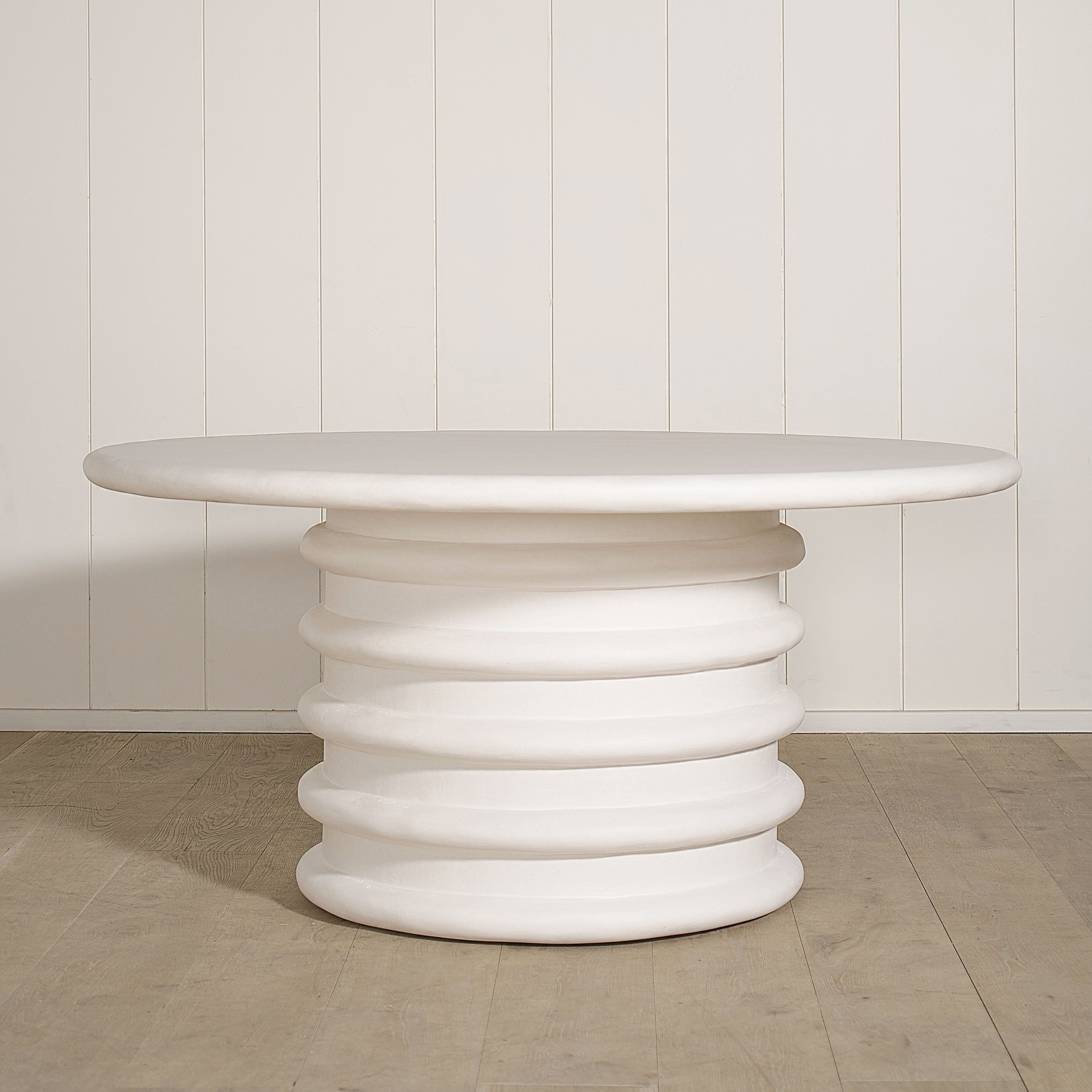 Dimensions: 64"Diam x 30"H | Material: Plaster Limestone | Finish: White
