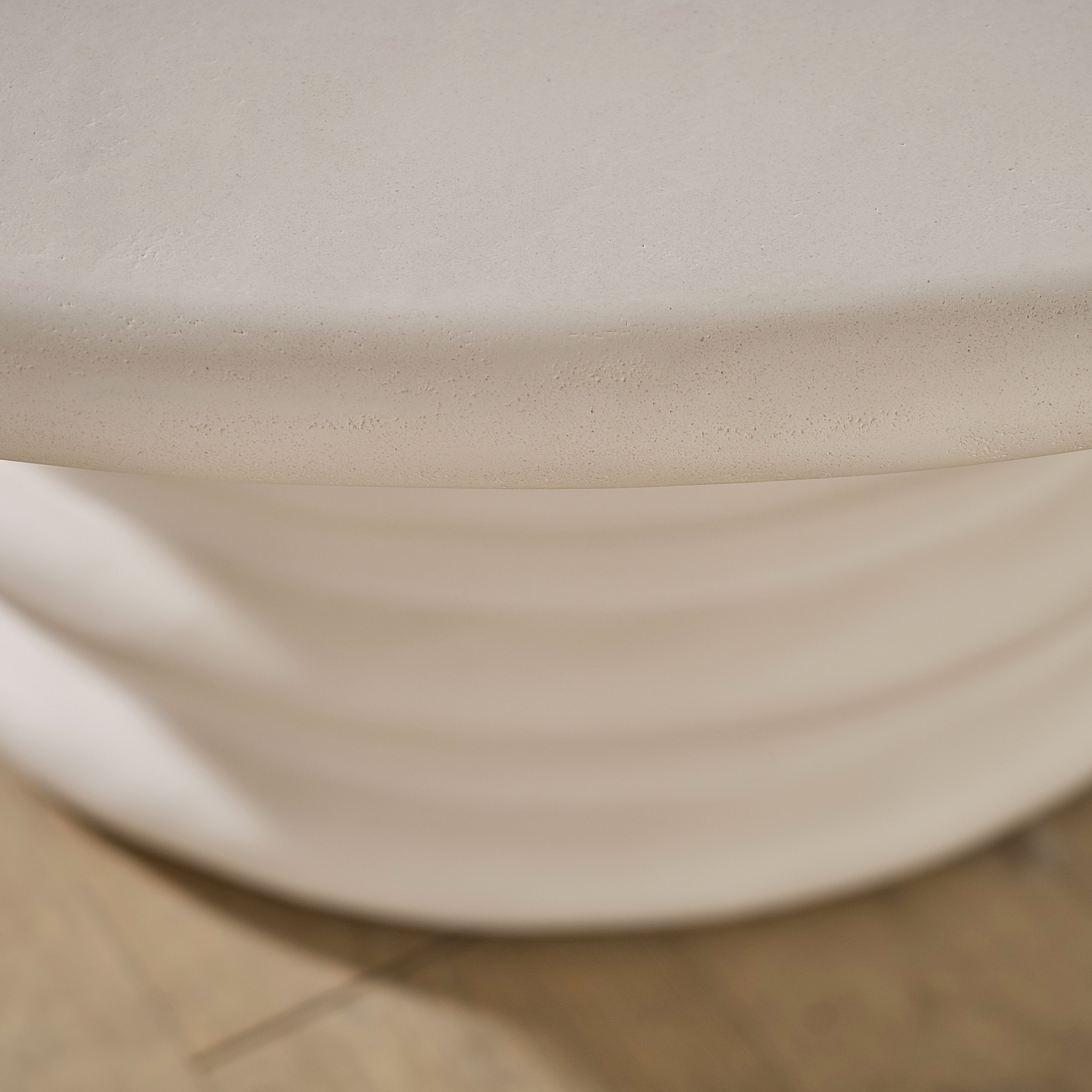 Dimensions: 64"Diam x 30"H | Material: Plaster Limestone | Finish: White