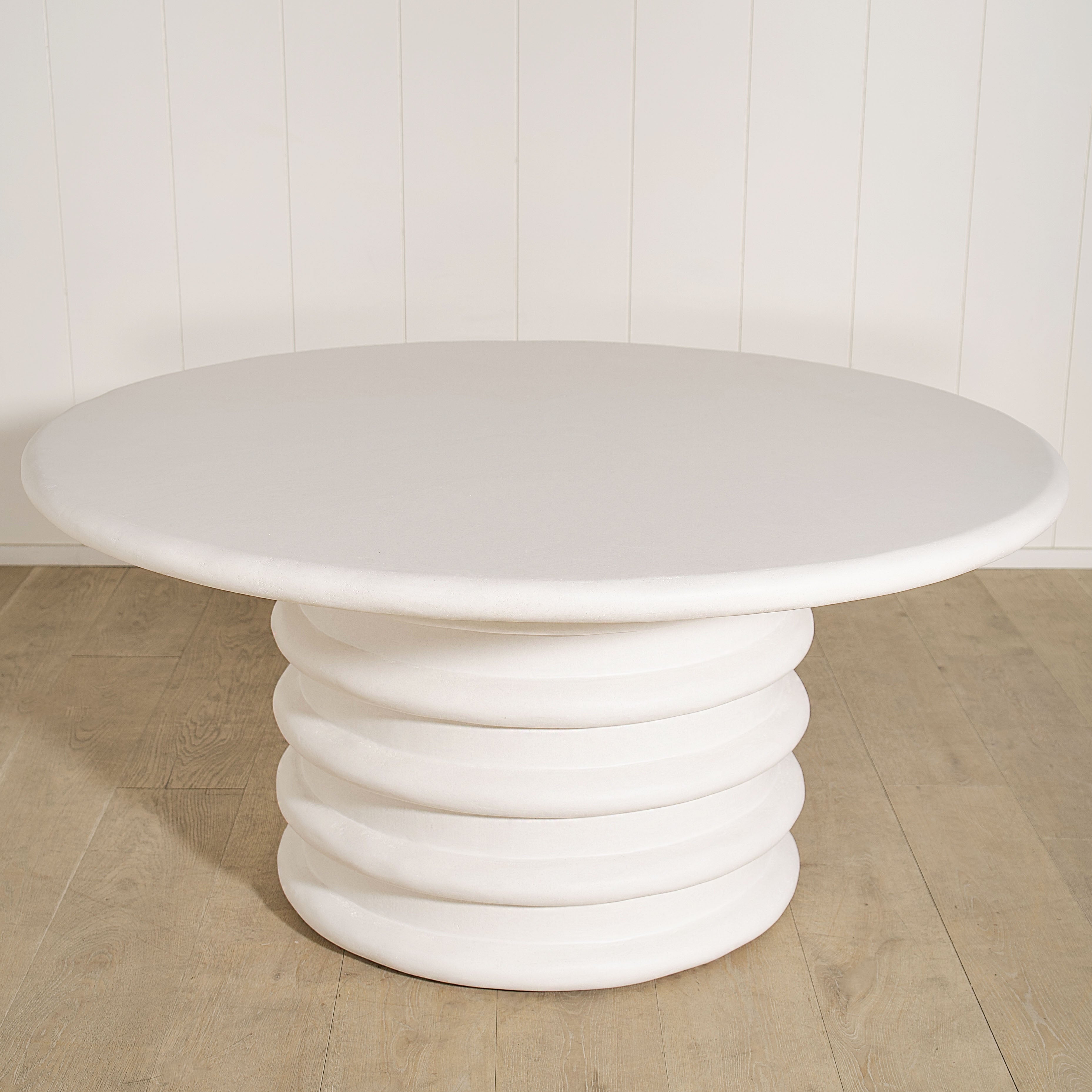 Dimensions: 64"Diam x 30"H | Material: Plaster Limestone | Finish: White