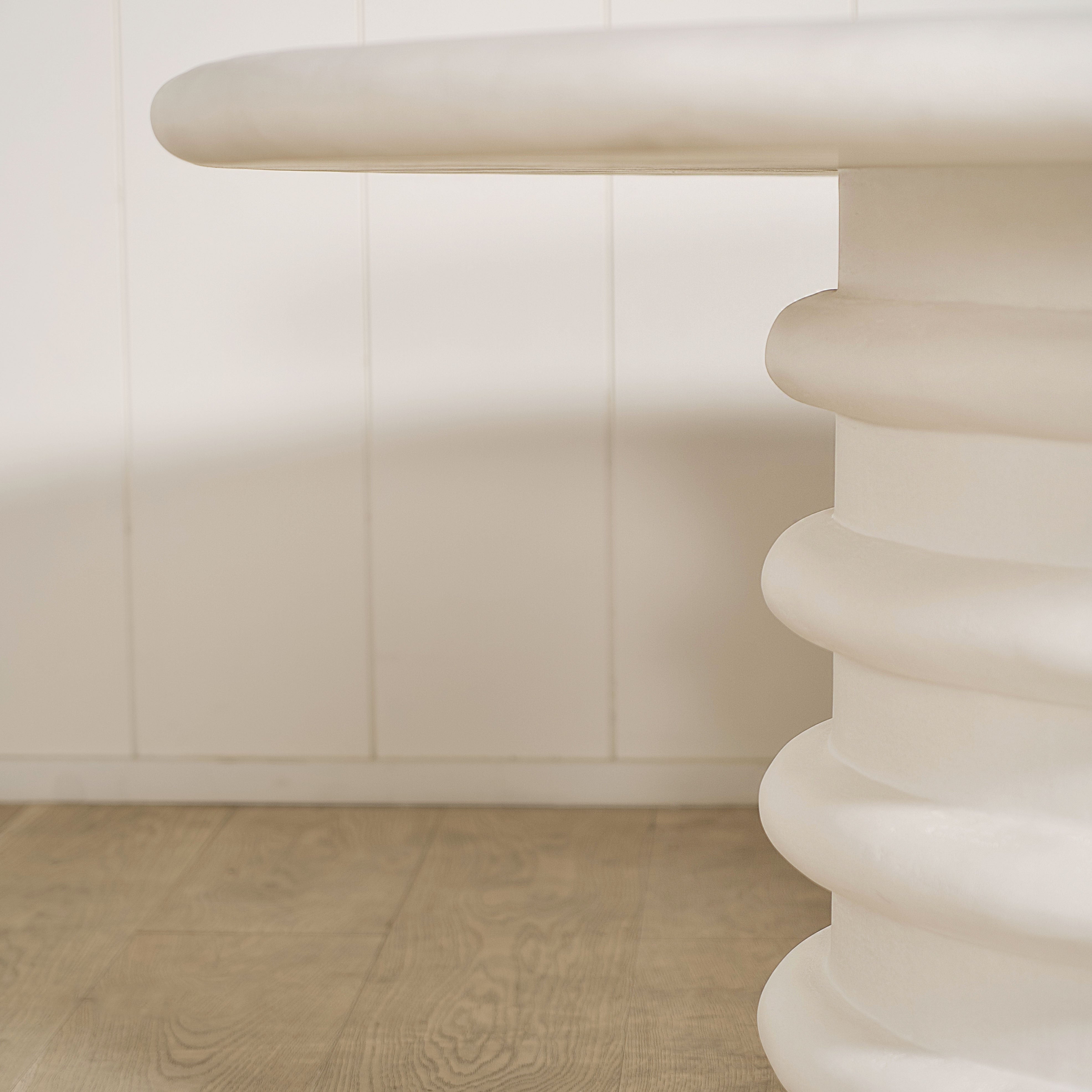 Dimensions: 64"Diam x 30"H | Material: Plaster Limestone | Finish: White