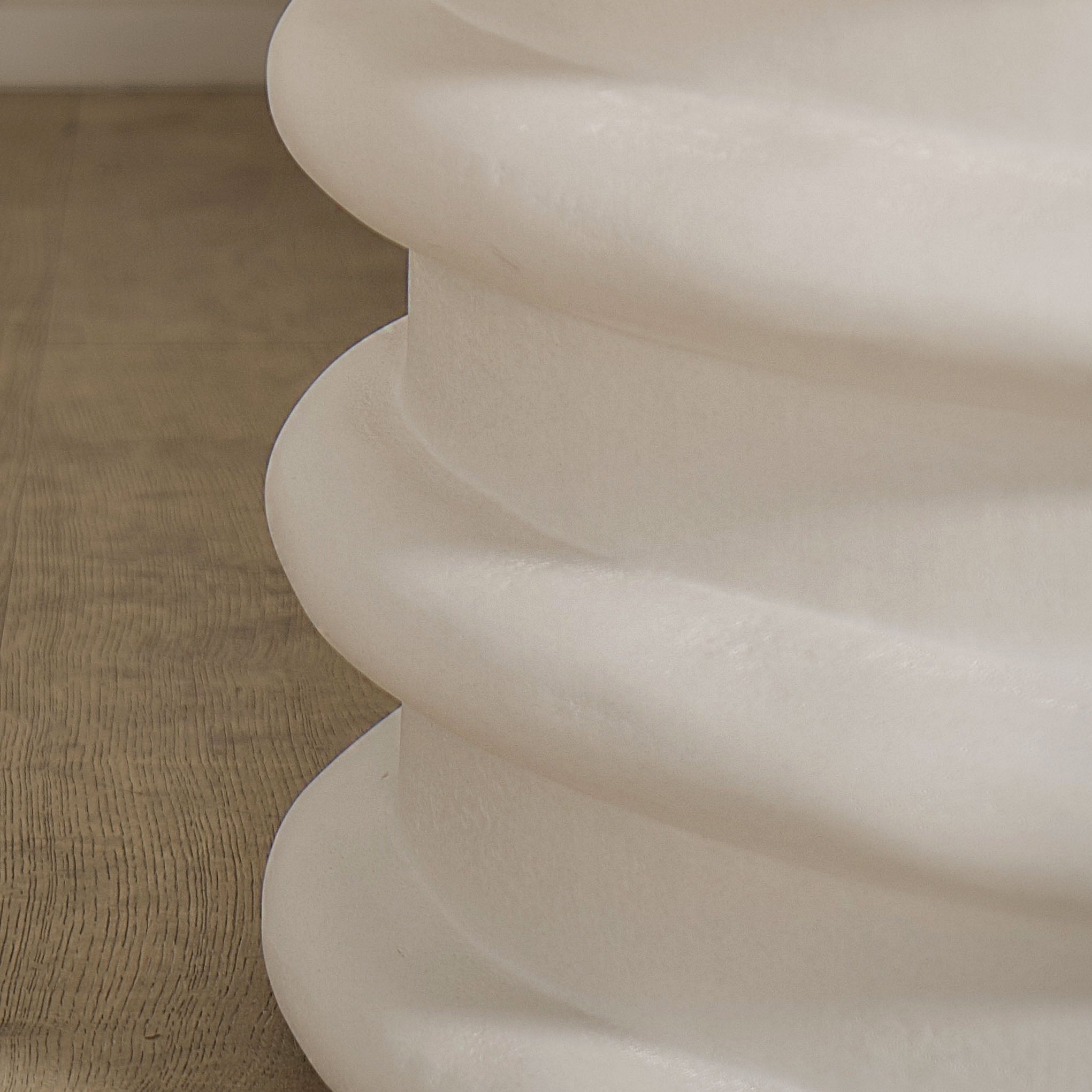 Dimensions: 64"Diam x 30"H | Material: Plaster Limestone | Finish: White