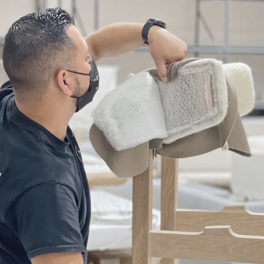 As Shown: Belgian Fog. Oak finished in Mint White Natural.