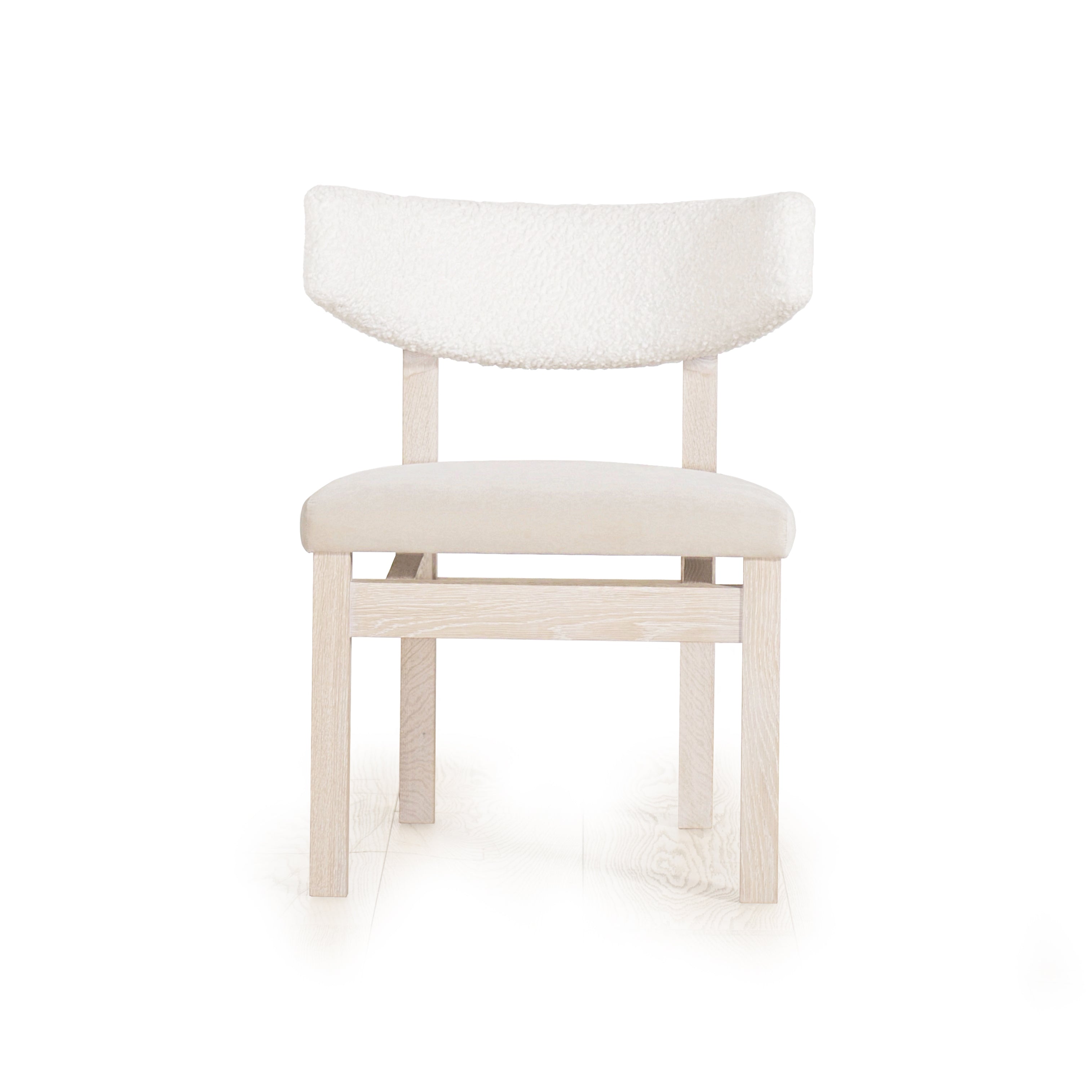 Sheepskin White back, Sky Flax seat. Mint White Super White oak. 