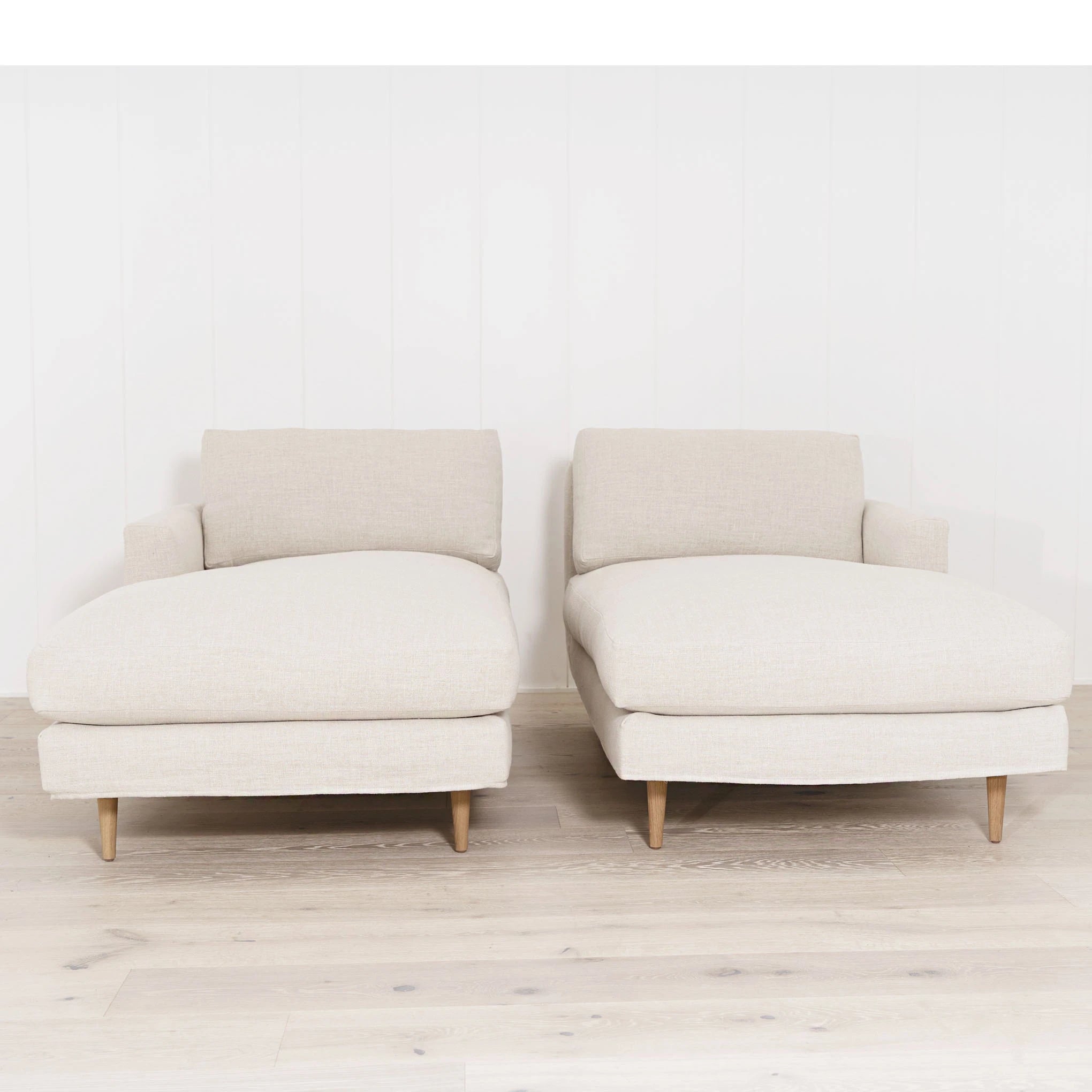 Avilia Chaise, Slipcovered in Belgian Oatmeal (Left and right Facing) | Muskoka Living Collection