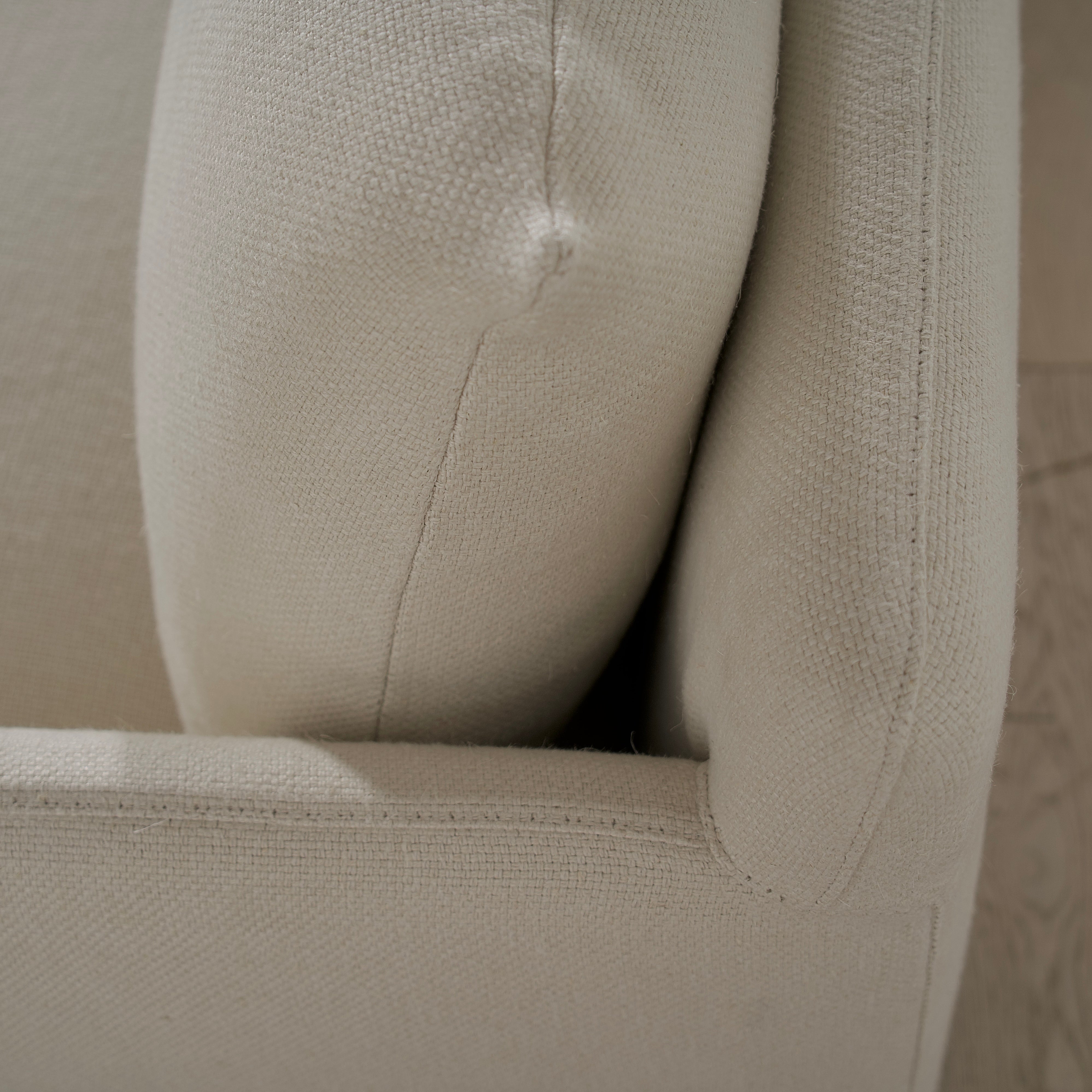 As Shown: Slipcovered in Monte Natural with legs finishing in Mint White Natural