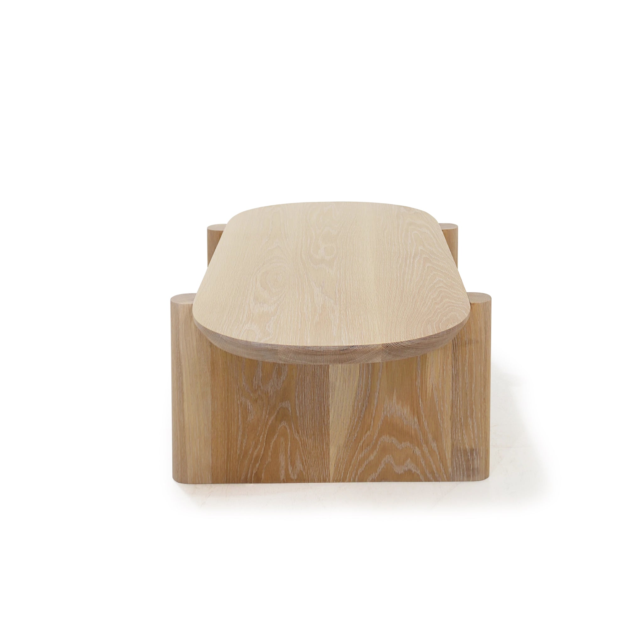 As Shown: Oak finished in Beach White (Discontinued Finish).