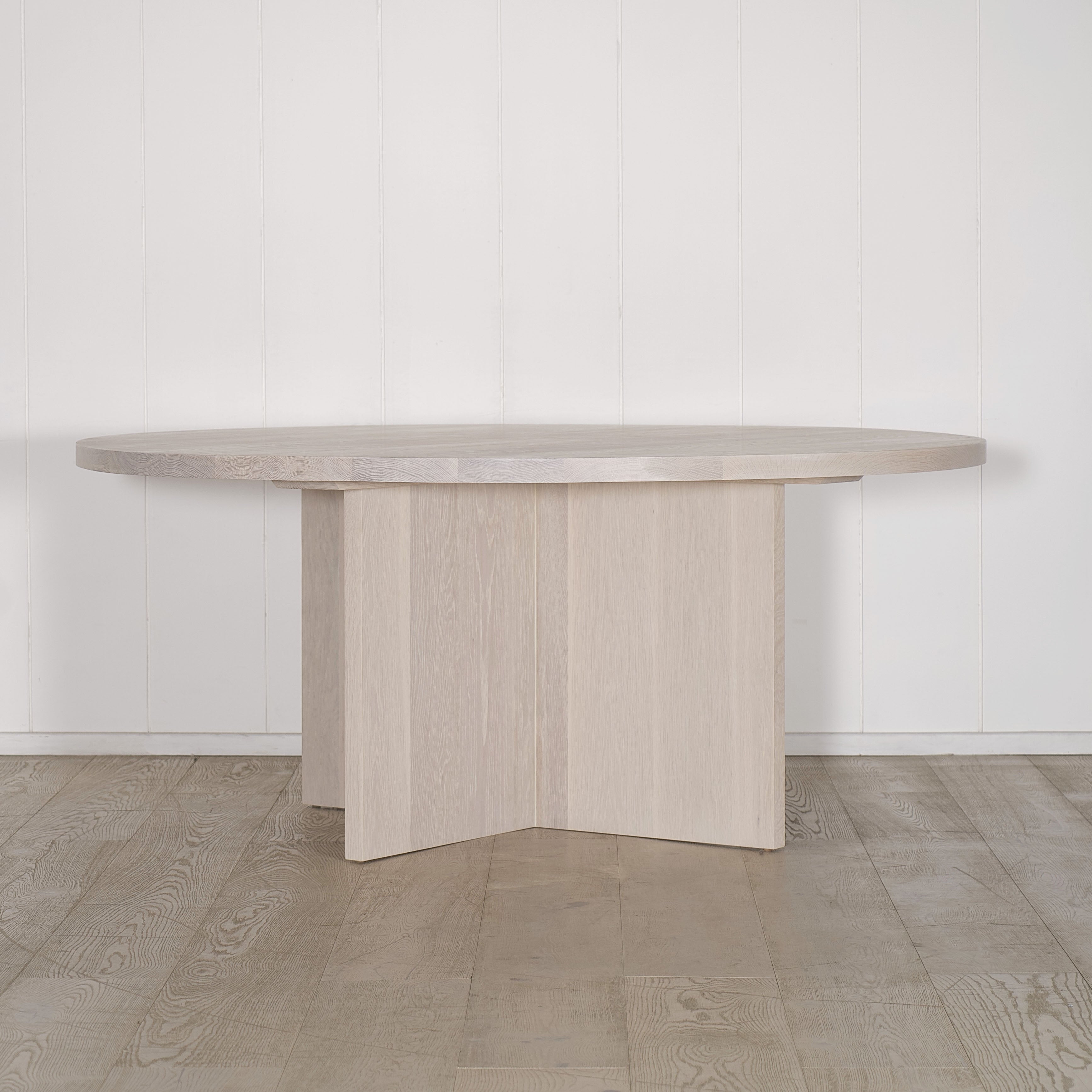 Dimensions: Large - 72"Diam x 31"H | Material: Solid Oak | Finish: Discontinued