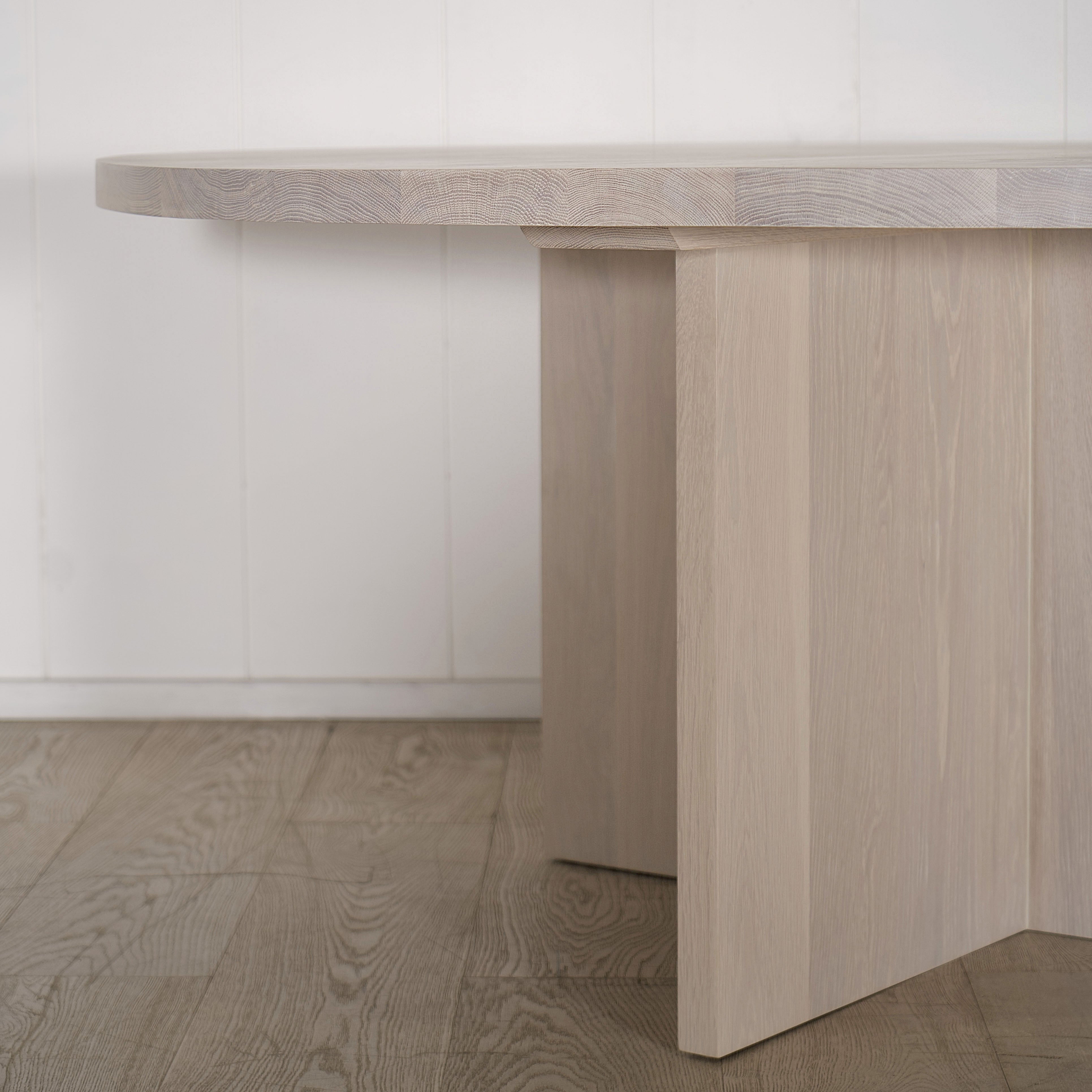 Dimensions: Large - 72"Diam x 31"H | Material: Solid Oak | Finish: Natural