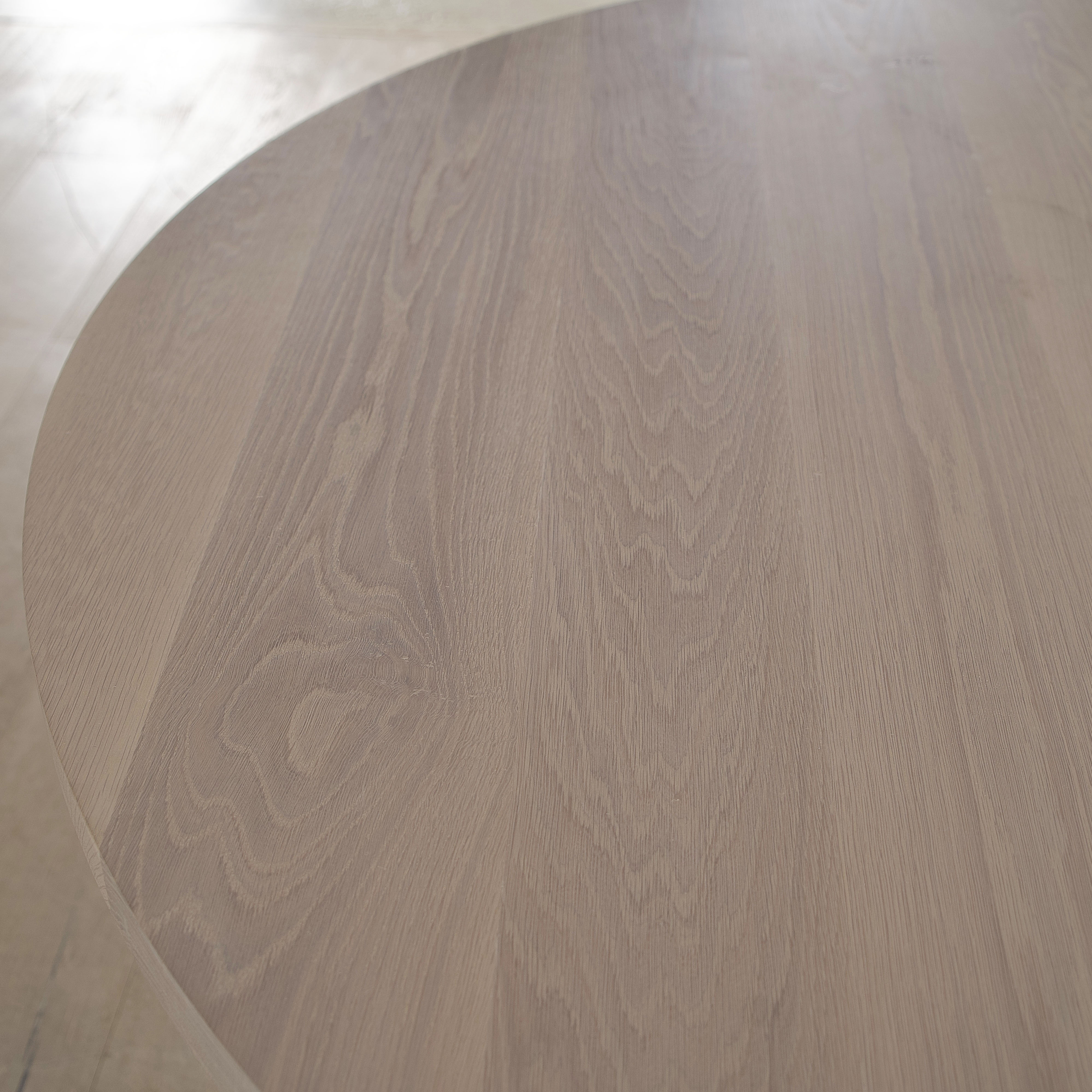 Dimensions: Large - 72"Diam x 31"H | Material: Solid Oak | Finish: Natural