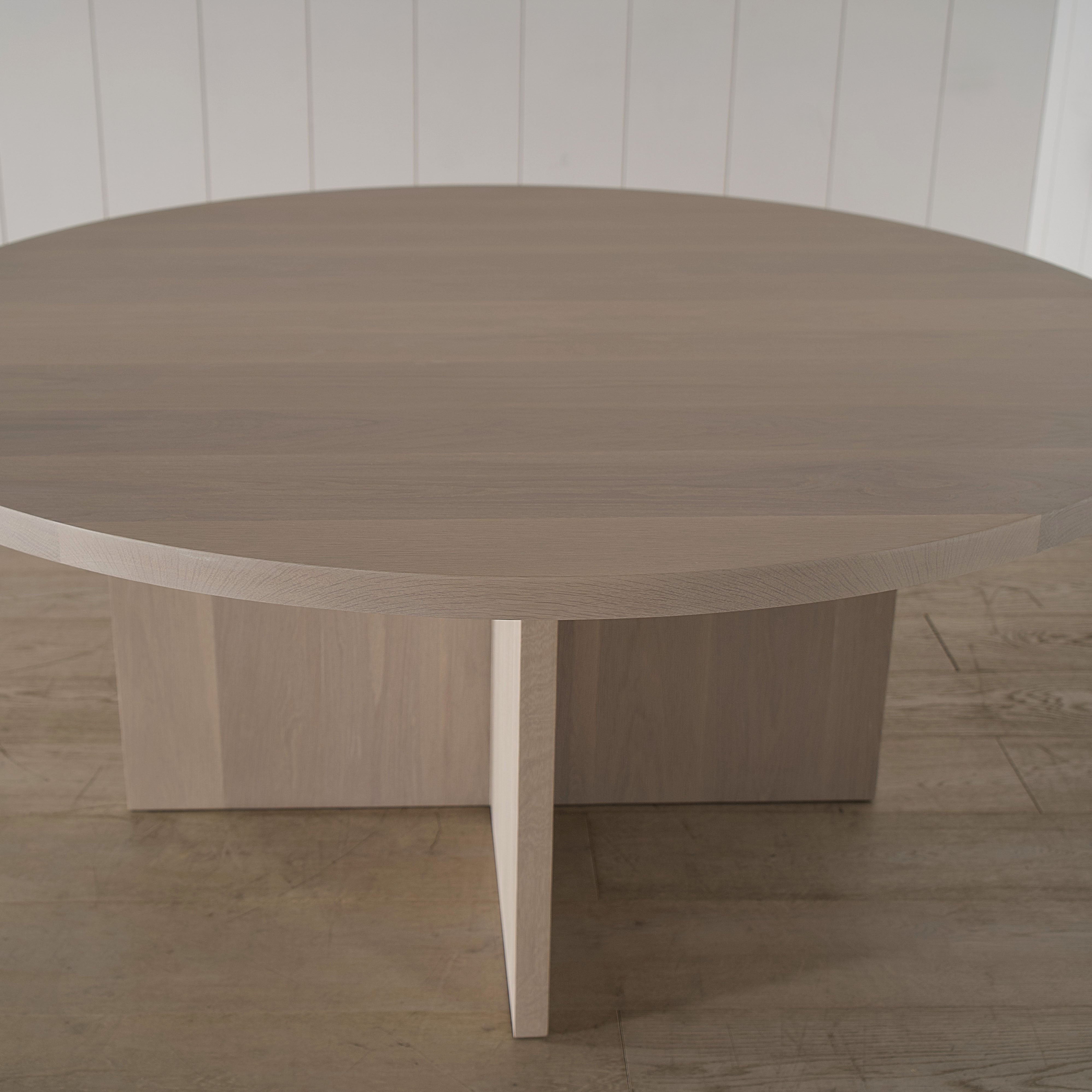 Dimensions: Large - 72"Diam x 31"H | Material: Solid Oak | Finish: Natural