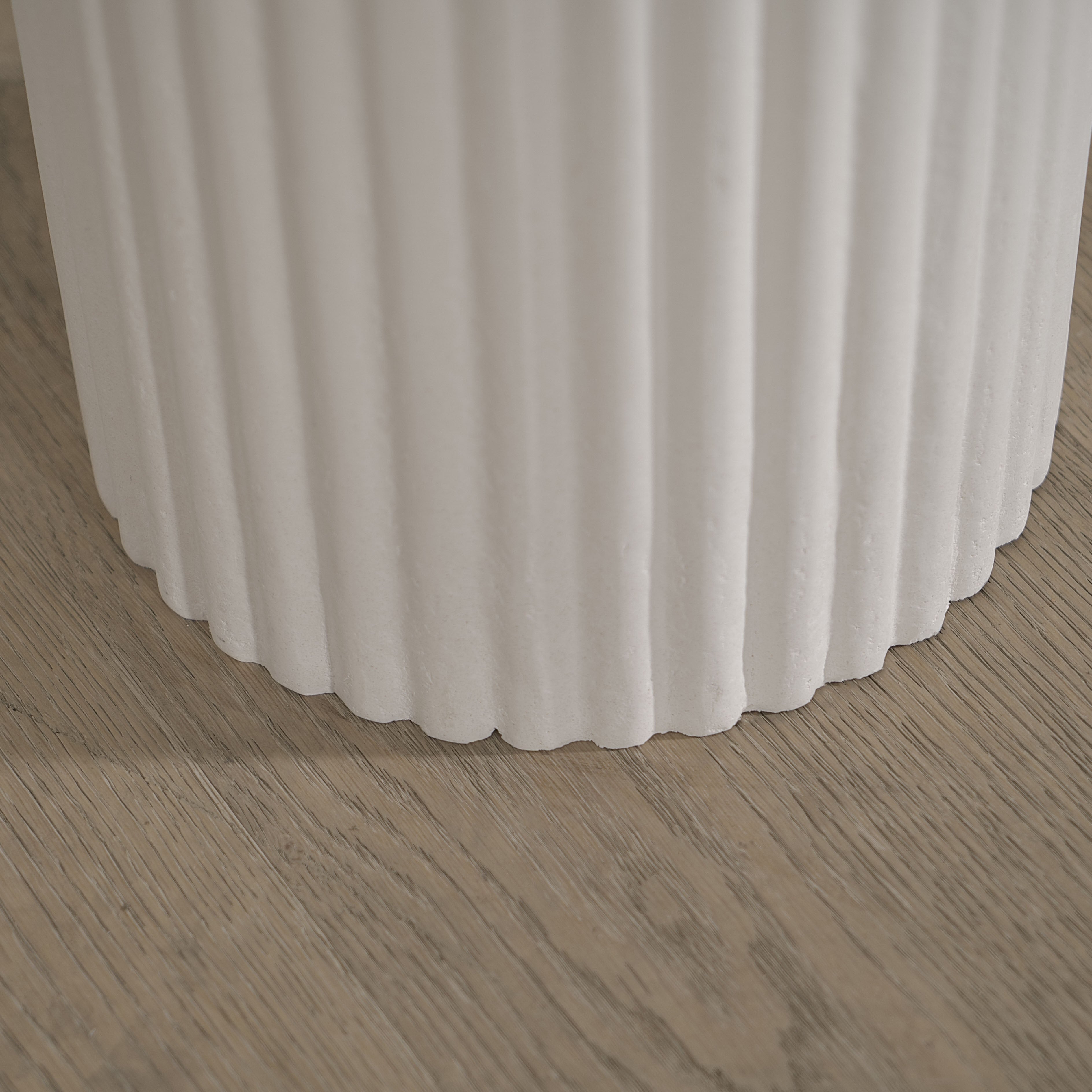 As Shown: 8 step limestone micro coat, White.