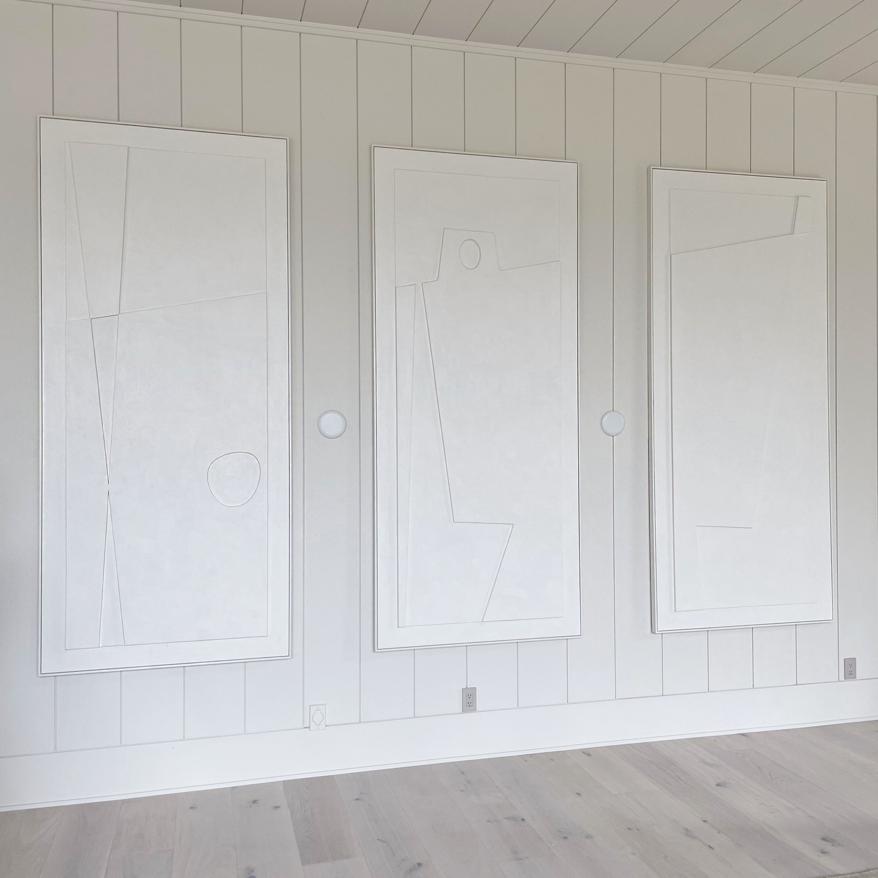 Catalina (Art), Muskoka Living Collection - Shown as a set of three 44x99 formats, painted oak.