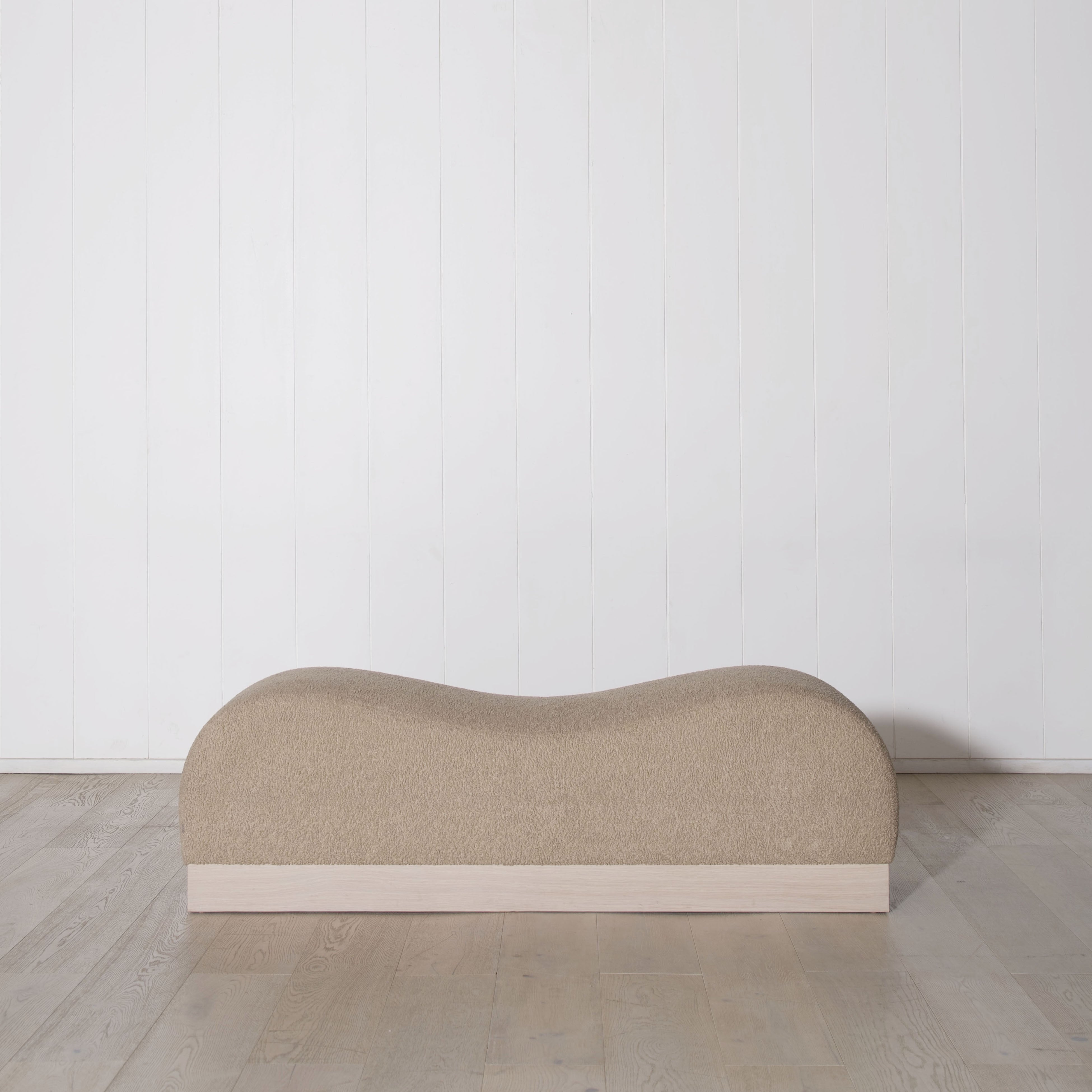 As Shown: 73"W x 20"D x 23"H | Style: Upholstered | Fabric: Sheepskin Toast | Finish: Shell